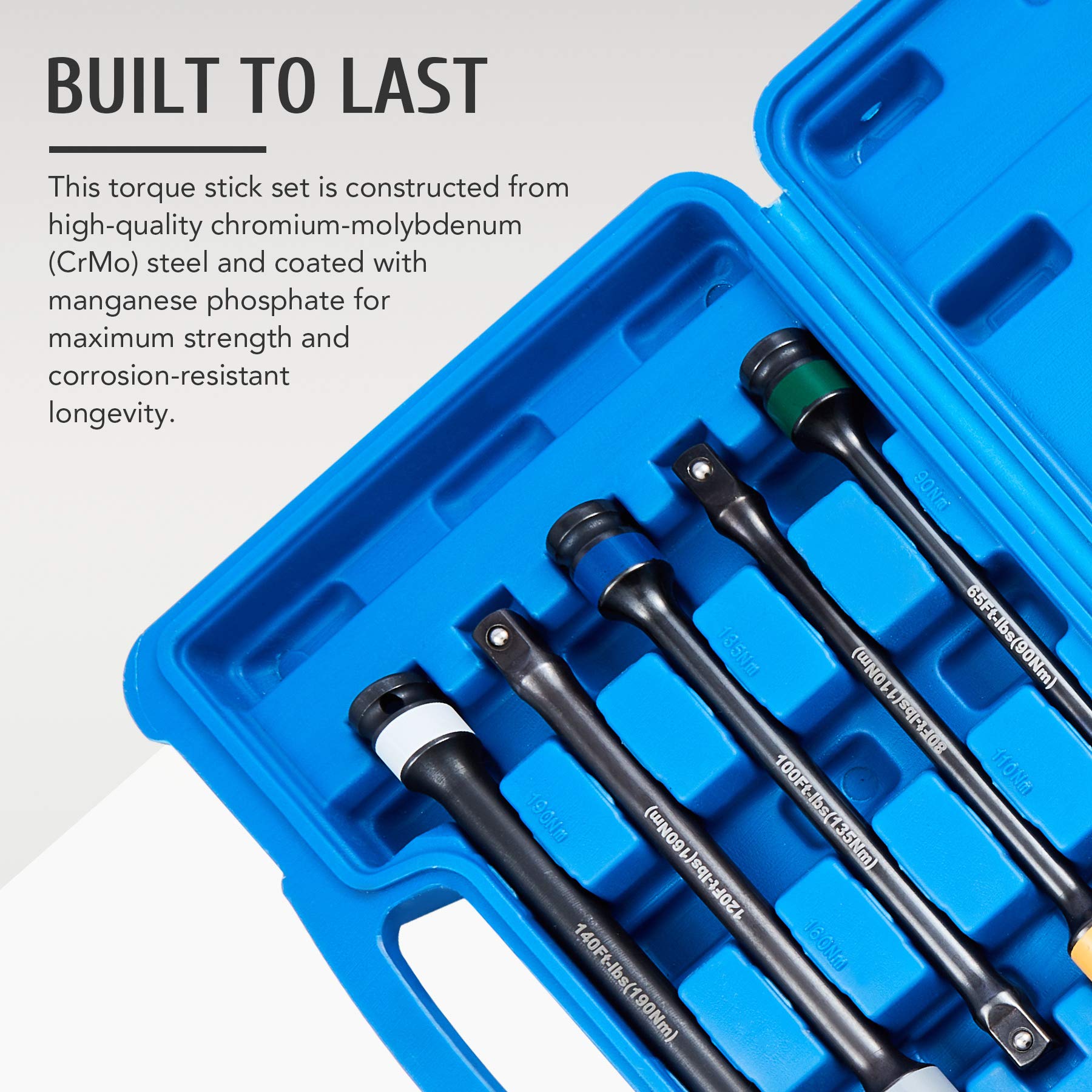 Buy 5pc 1/2" Drive Torque Limiting Extension Bar Set, Torque Extension