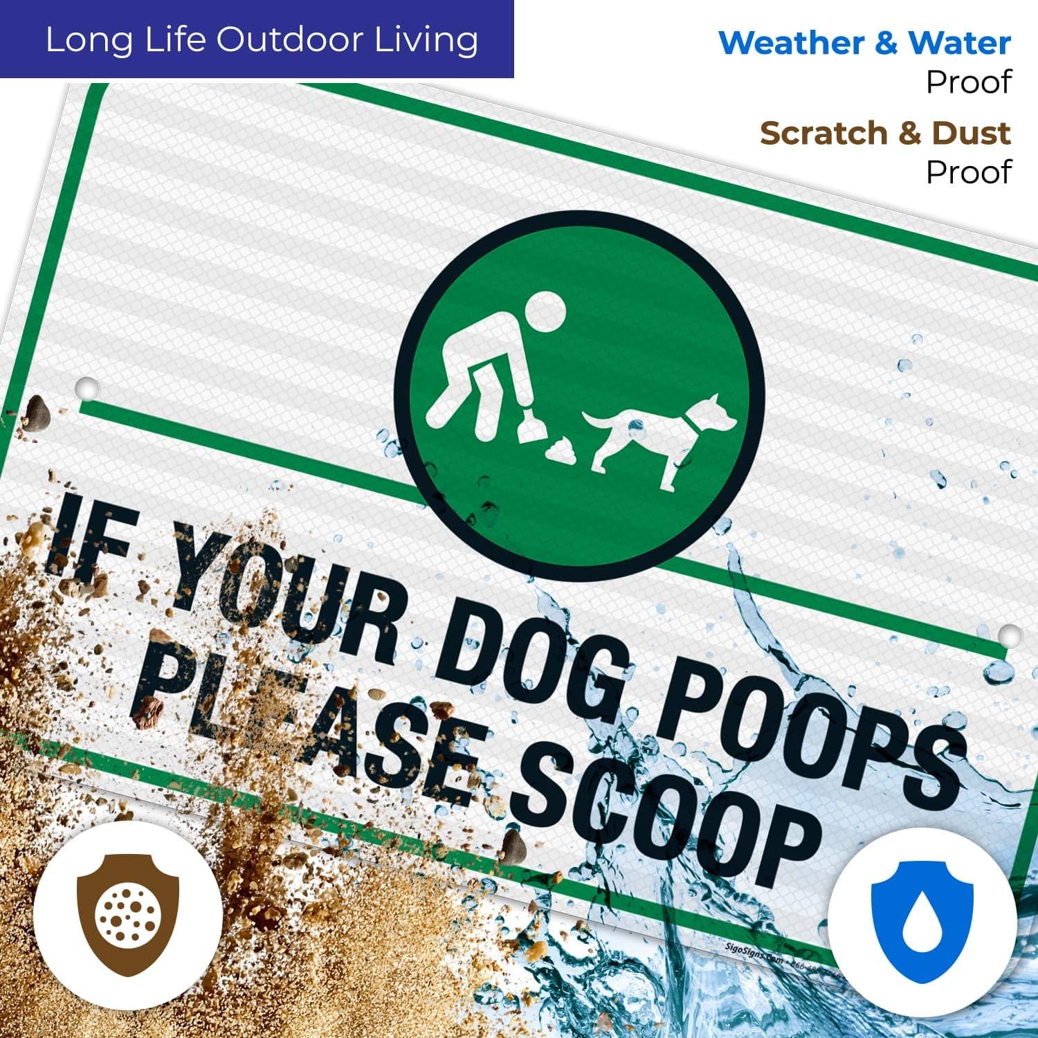 Dog Poop Sign, Funny Clean Up After Your Dog Sign, 12x18 Inches, 3M EGP Reflective .063 Aluminum, Fade Resistant, Easy Mounting, Indoor/Outdoor Use, Made in USA