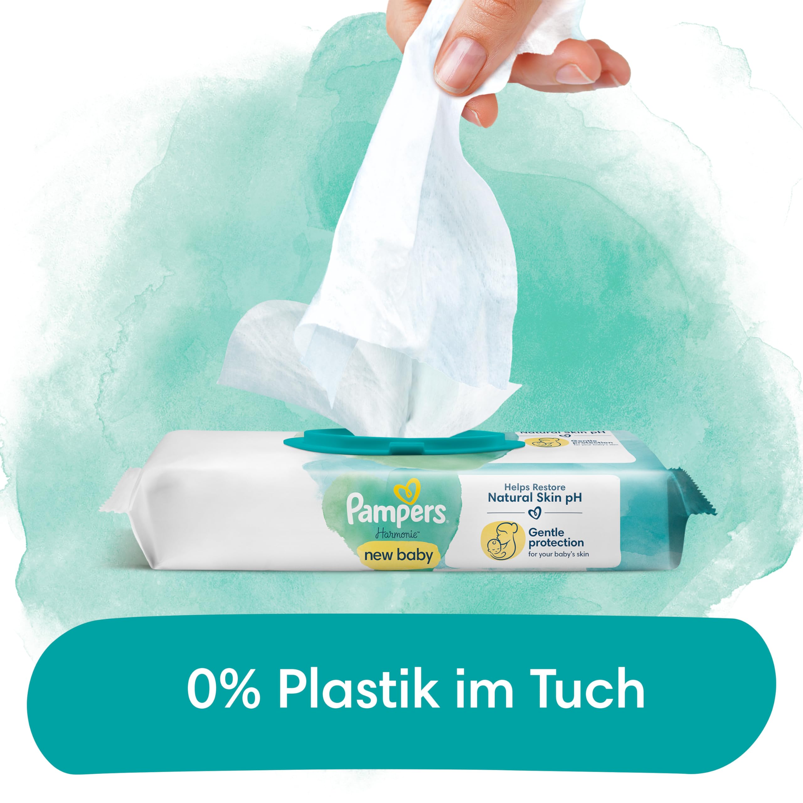 Pampers Harmonie New Baby Feuchttücher 24 Packungen mit jeweils 46 Feuchttüchern - 1104 Feuchttücher, die helfen, den natürlichen pH-Wert der Haut wiederherzustellen