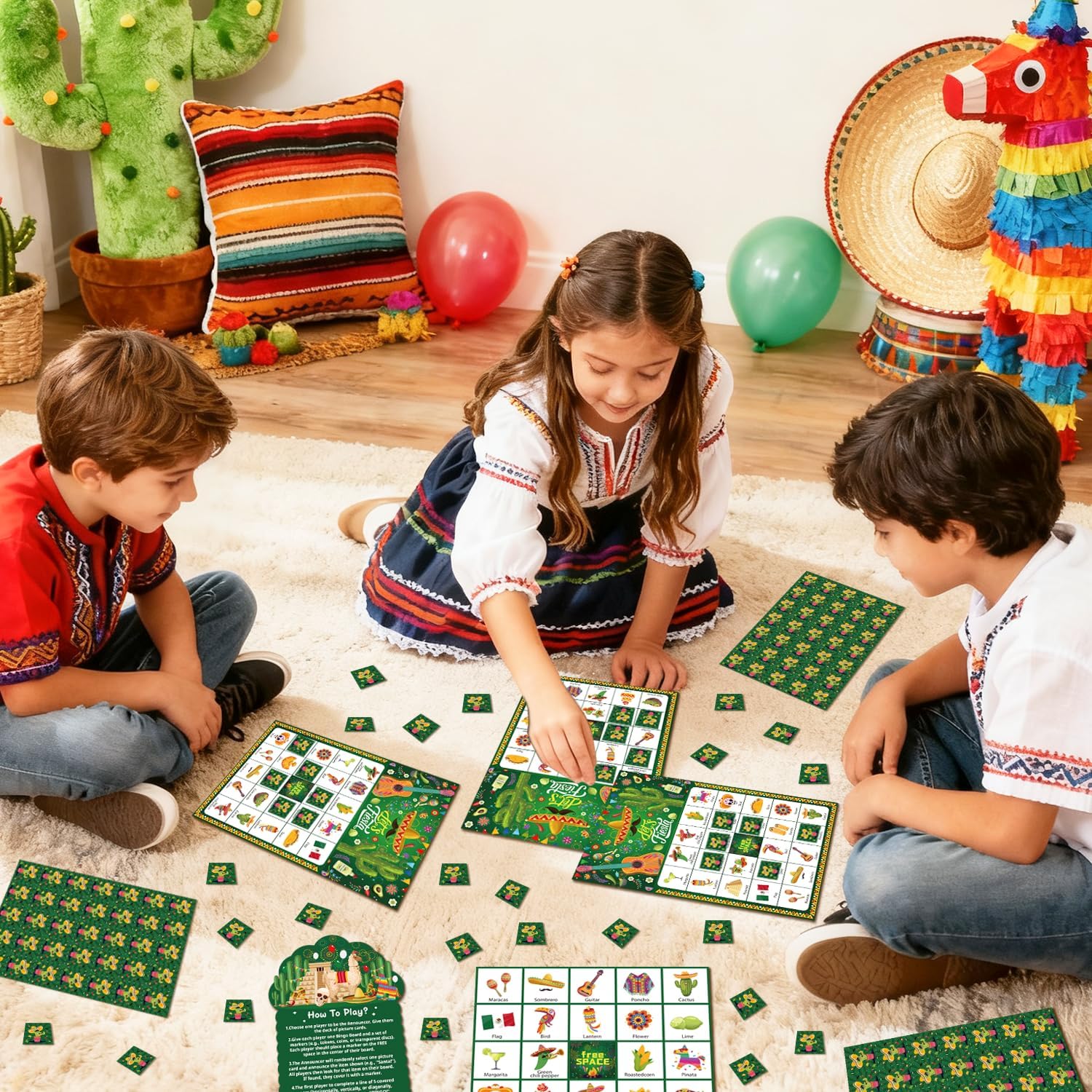 Mexico Bingo Game Cards for Cinco De Mayo Decorations, 38pcs Fiesta Bingo Games Cinco de Mayo Bingo Game Cards for Mexican Fiesta Party Decorations