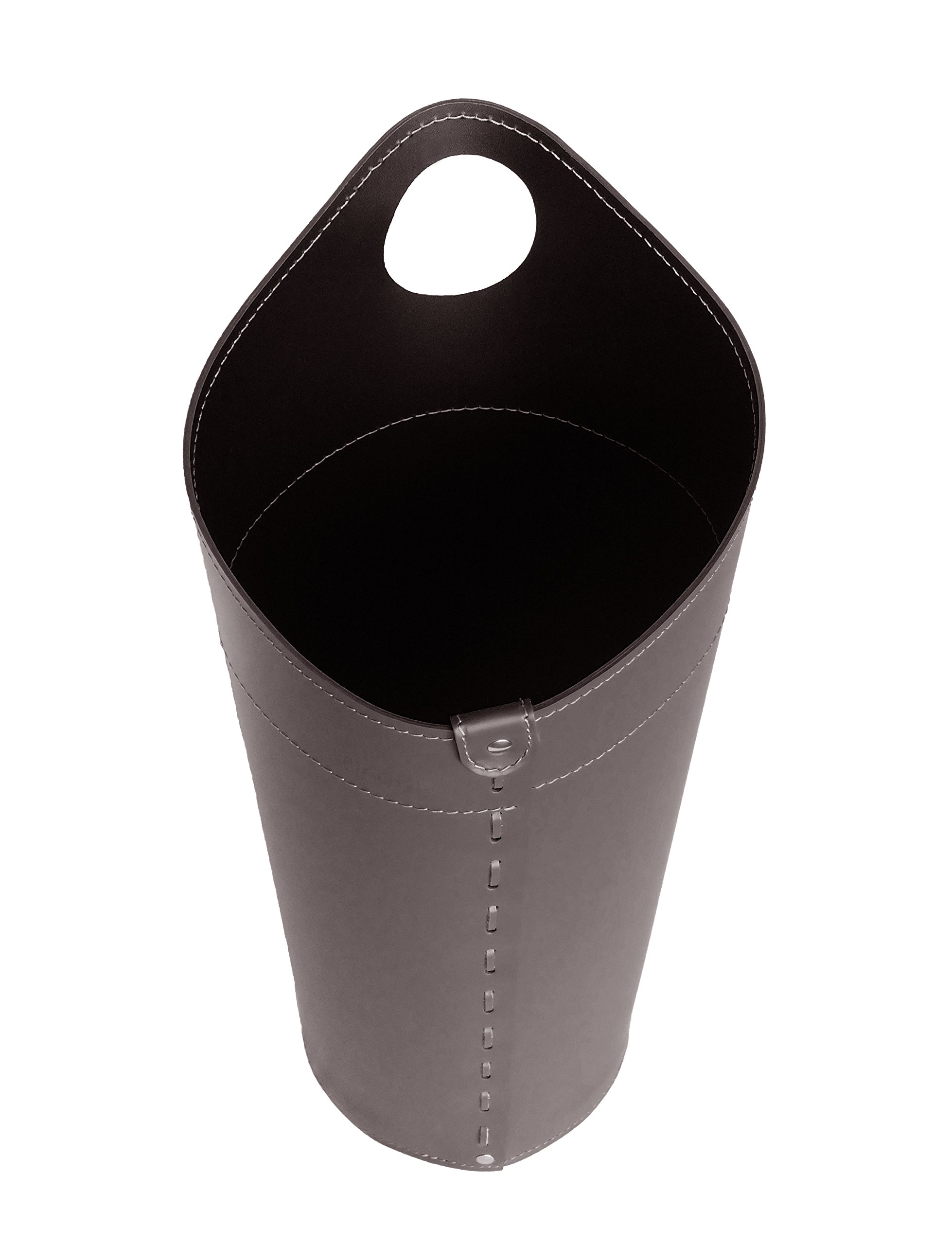 LIMAC Design NILAR, Set Ferri da Camino con Manico in Cuoio, Borsa Porta-Ferri Moderno in cuoio, Attrezzi da Caminetto, Sacca portaferri, Prodotto in Italia. Marrone Scuro