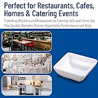 Vista 7 de Carlisle FoodService Products Ramekins Sauce Bowl, Square Bowl for Catering, Kitchen, Restaurant, Plastic, 2 Ounces, White, (Pack of 48)