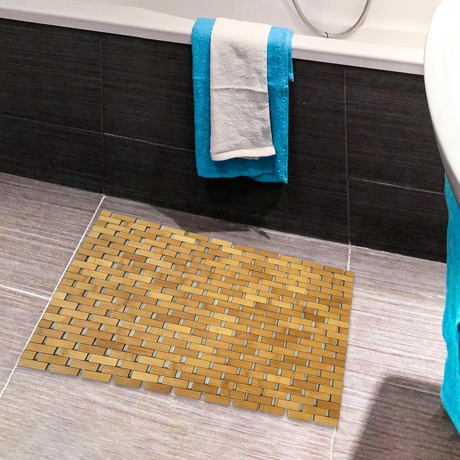 Bamboo Mat Floor Mat, Non Mat for, Spa, Bathtubs, Floors, Swimming Pool, Accessories, Wooden