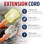 10ft Outdoor/Indoor Extension Cord 10/3 Gauge Ultra Heavy Duty 3 Prong SJTW, Waterproof, ETL Listed, Flexible Cold-Resistant Long Power Cord,15A 125V 1875W, Orange by LifeSupplyUSA