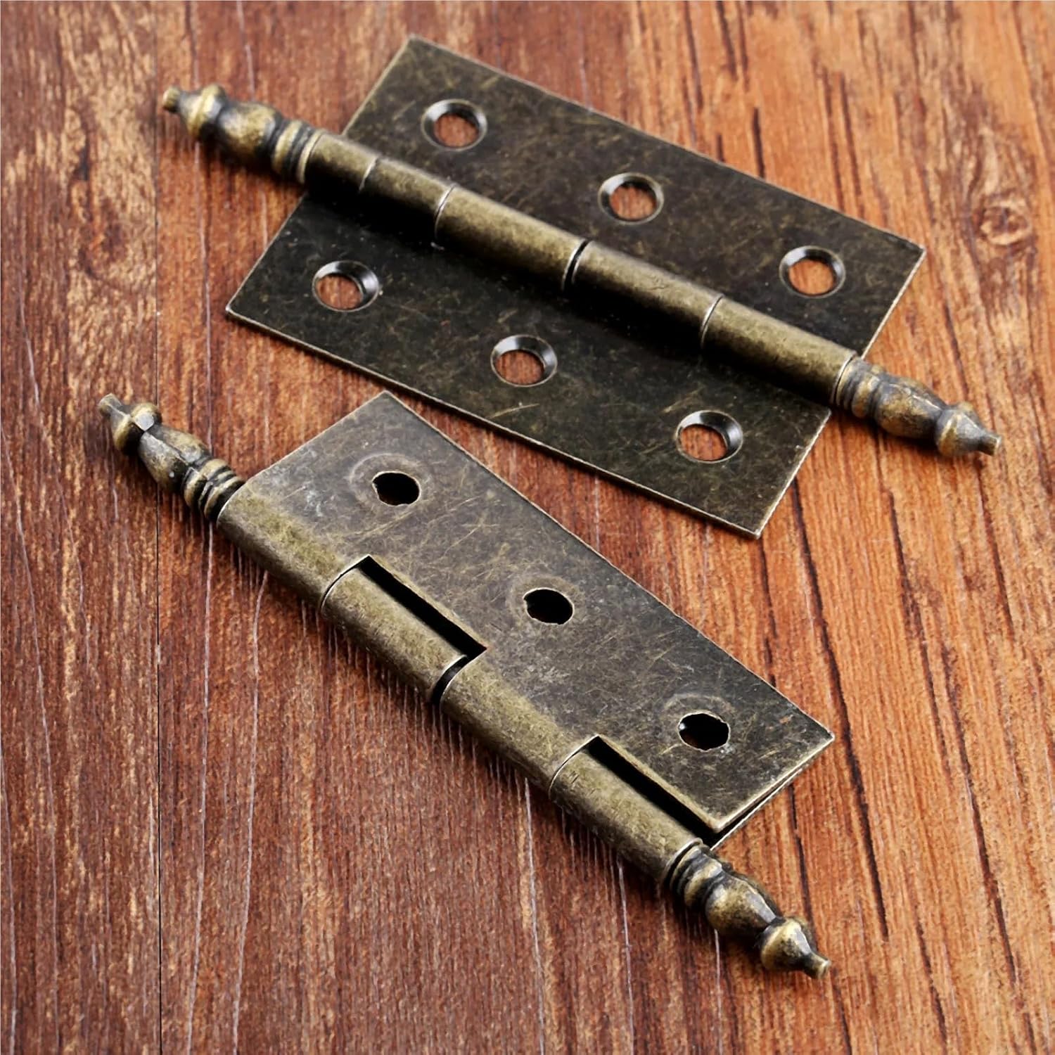 2pcs Antique Bronze 86 * 55 * 39mm Hinges Cabinet Drawer Door Butt Hinge 6 Hole Jewelry Box Furniture Hardware