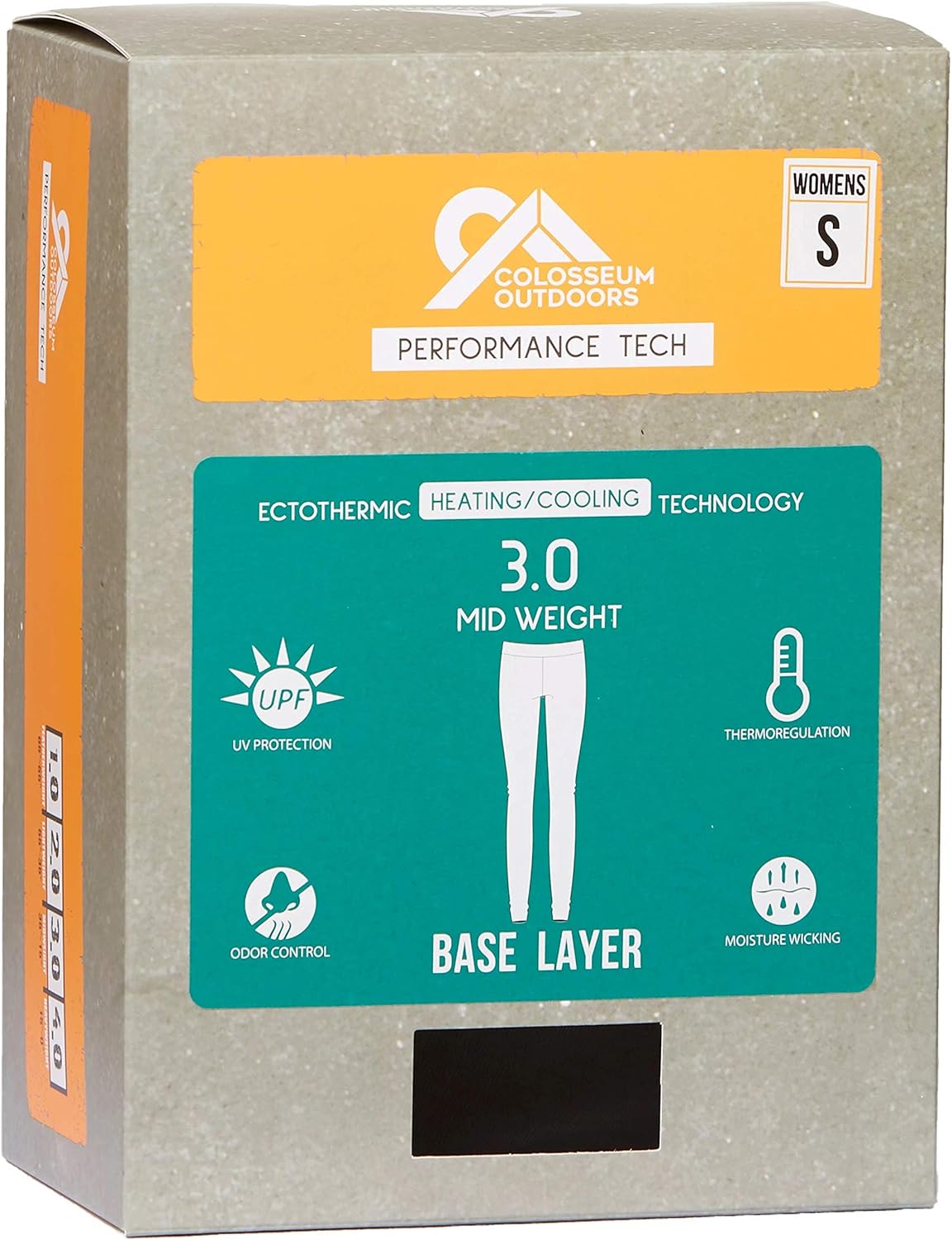 Colossum Outdoors Women's Multi Level Base Layer Cold Weather Thermal Tights (Large, Level 3- Mid Weight) Black