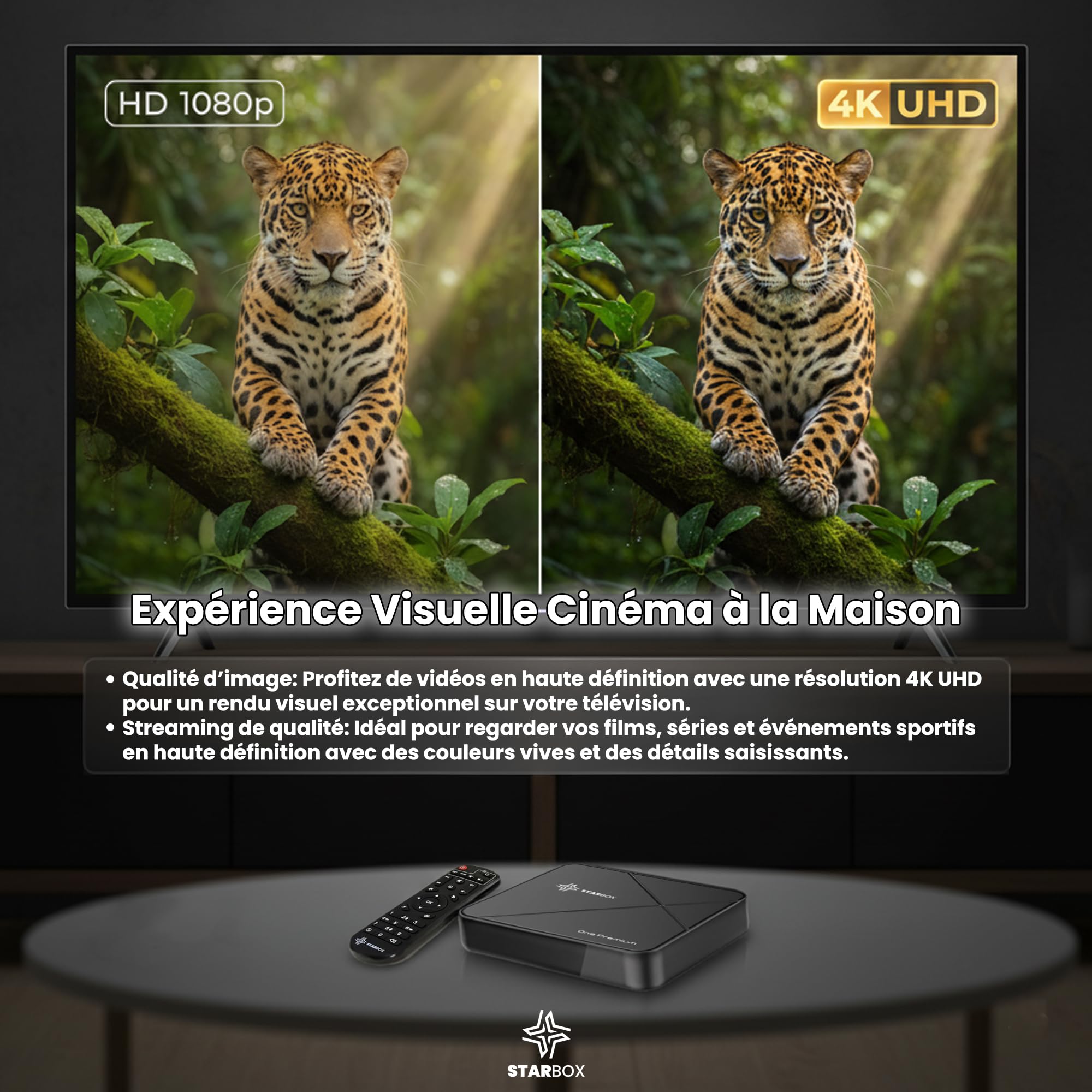STAR BOX One Premium – Android Box TV, Amlogic S905Y5, Android 14.0, 2GB/16GB, WiFi 6, 4K UHD, Smart TV Box, Quad Core Arm Cortex A55 (One Premium)