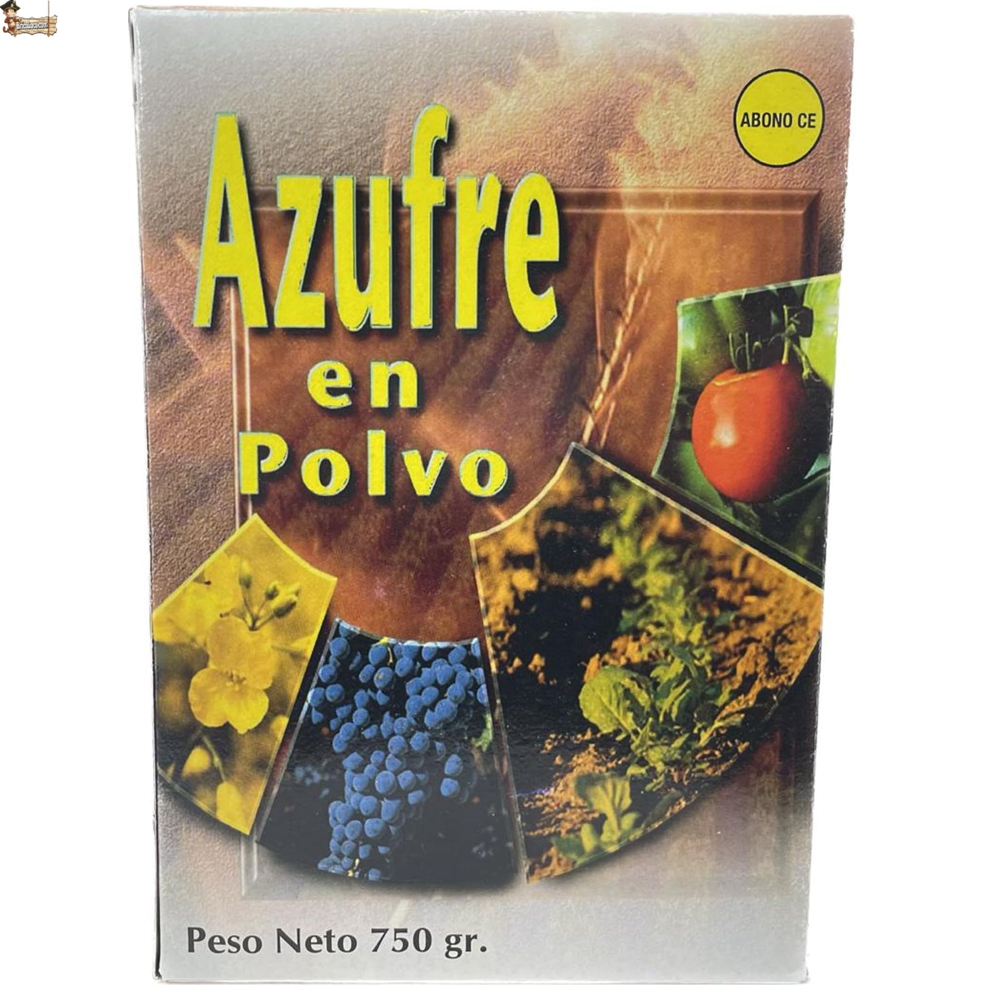 BricoLoco Azufre en Polvo espolvoreo. Anti oídio Plantas. Abono, Fertilizante, fungicida acaricida contra Hongos en Vid, Olivo, cítricos, hortalizas, Rosales y Ornamentales. 750 Gramos. (3)