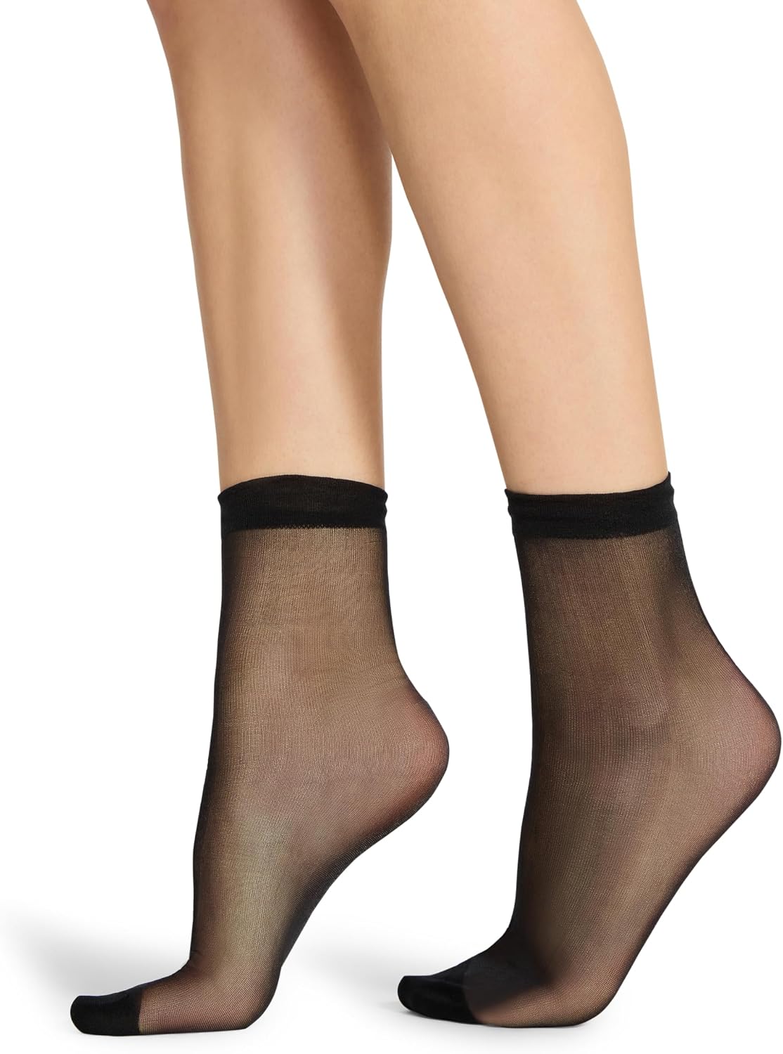 Steve Madden Womens 2Pk Ditsy Heart Tulle Crew, Black/White, 9-11