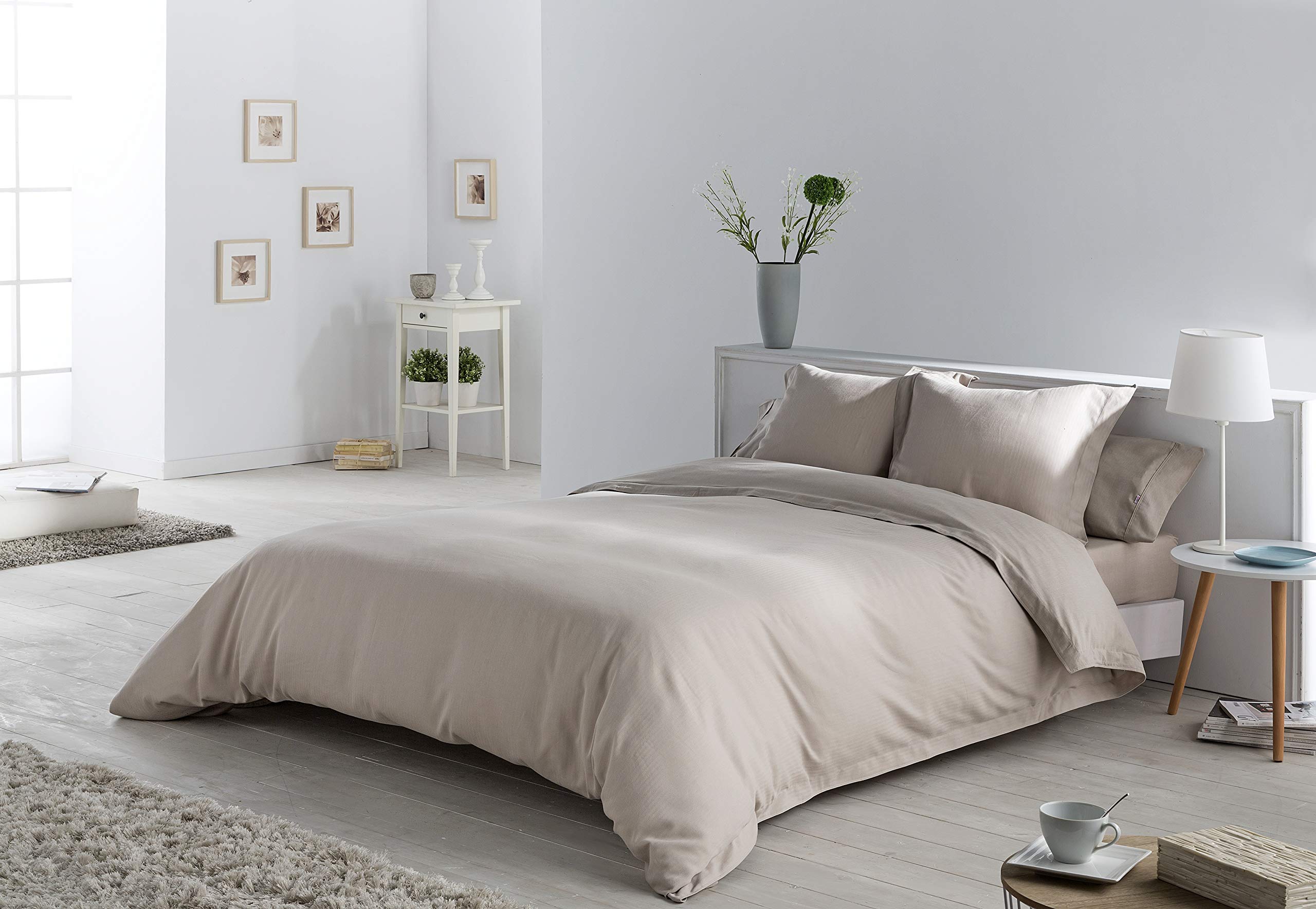 Drap housse coton bio taupe grand lit 180x200 extensible avec bonnets profonds ajustables
