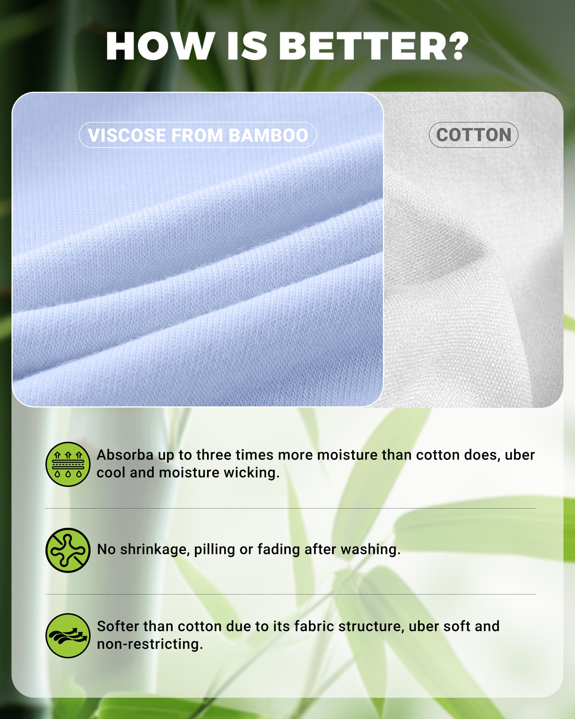 BAMBOO COOL Ropa interior para mujer, transpirable, absorbe la humedad, bragas hipster para mujer, paquete de 5