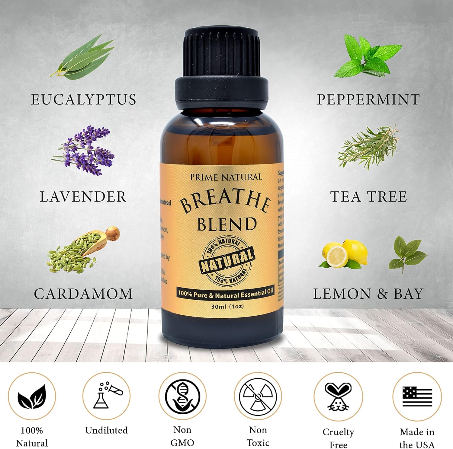 PRIME NATURAL Sleep & Relaxation Essential Oil Blend 30ml/1oz & Breathe Essential Oil Blend 30ml / 1oz - 100% Pure Natural Undiluted Therapeutic Grade for Aromatherapy, Diffuser & Scents