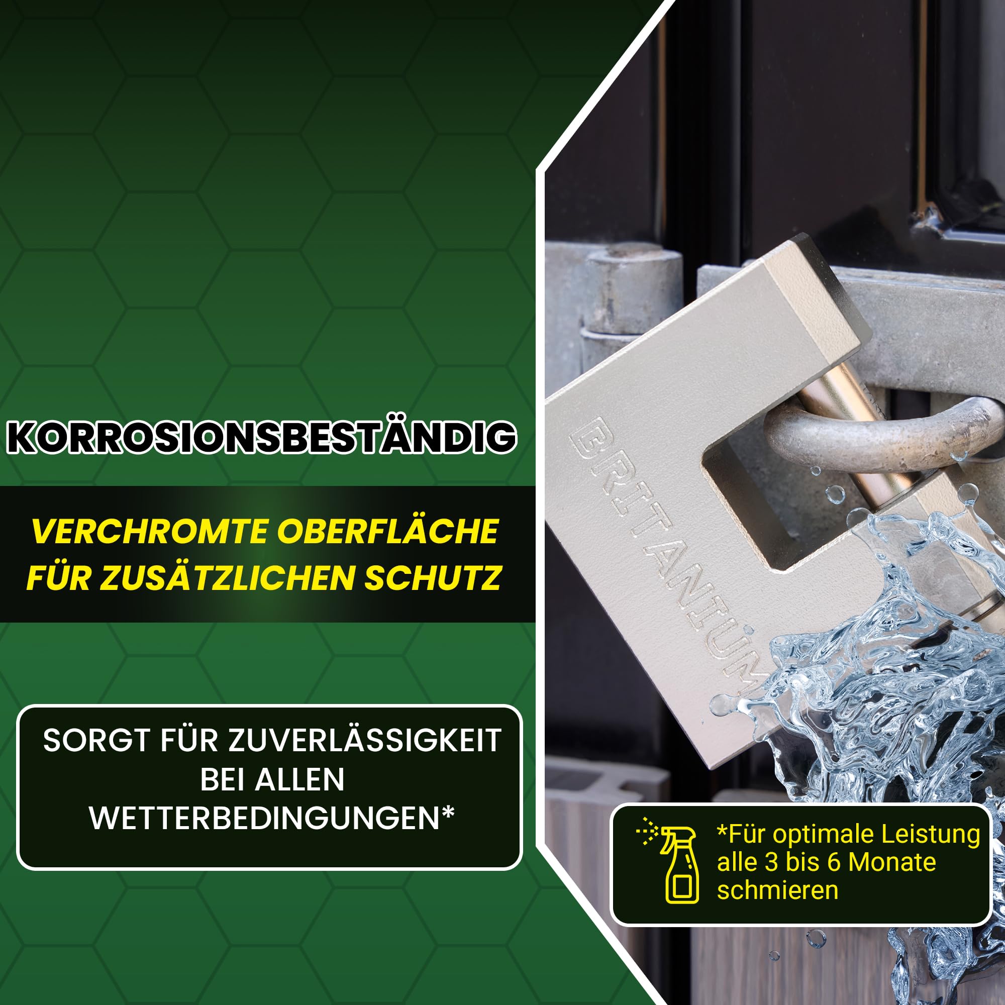 BRX74 Hochleistungs-Containerschloss – 12 mm schnittfest, wetterfest, vernickelt | Inkl. 5 Schlüssel, Hochsicherheit für Container, Garagen & Tore