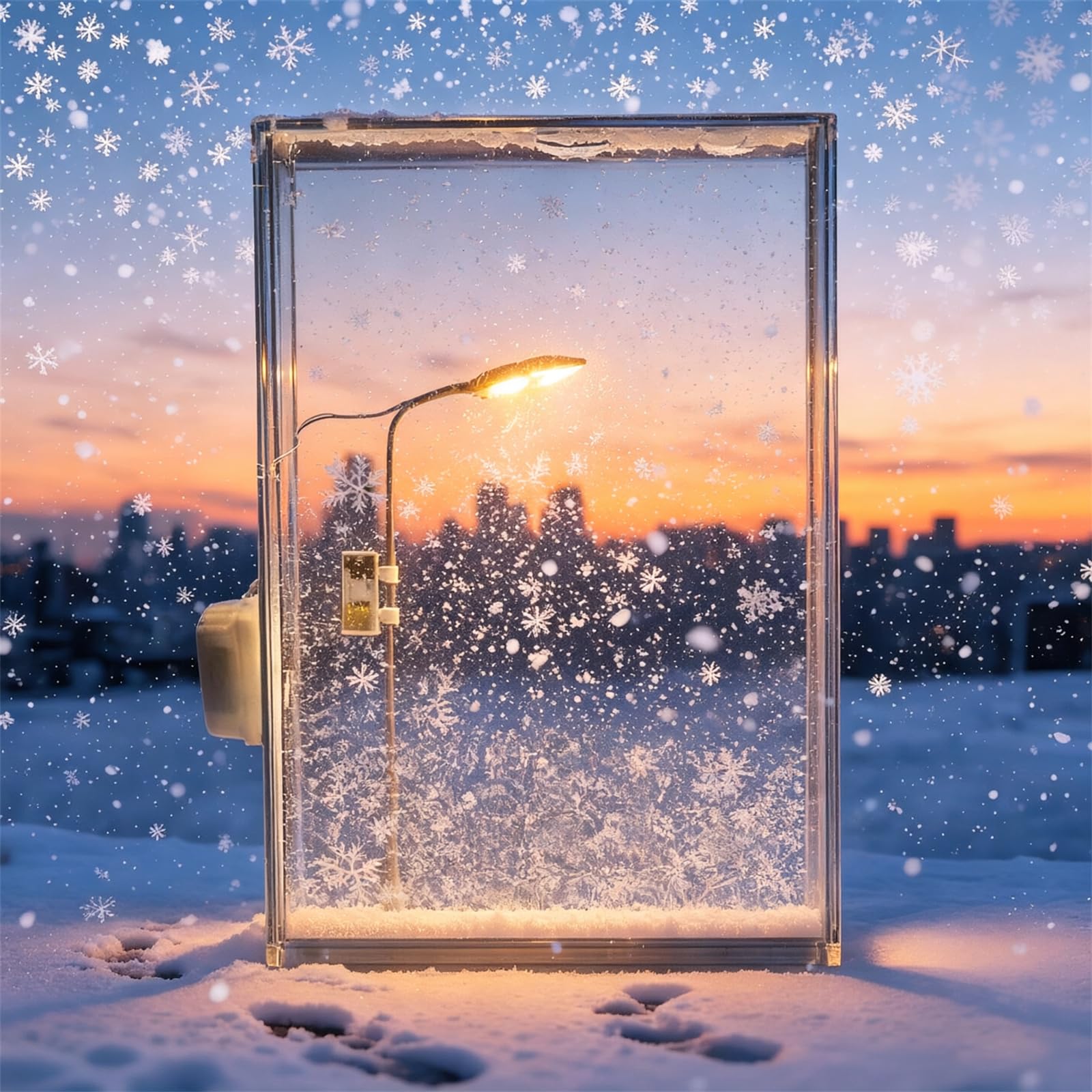The Snow Lamp, Street Flowing Lamp, Christmas Snow Scene Light, Christmas Decorations Desktop Decor Gifts (1pcs A)