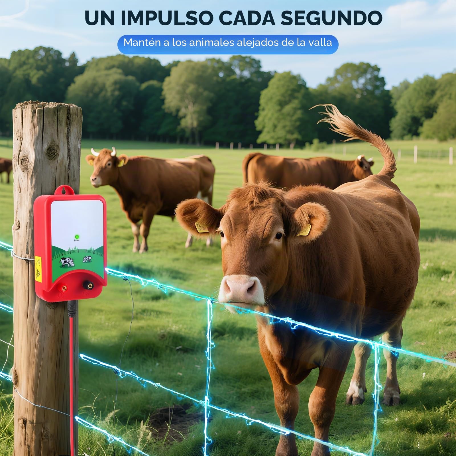 Elektrozaun-Ladegerät,Pastor Eléctrico,Valla Eléctrica De 12V 1.5J para Animales,Cerca Eléctrica Electricidad para Animales,Perro,Jabalí,Caballos,Ovejas