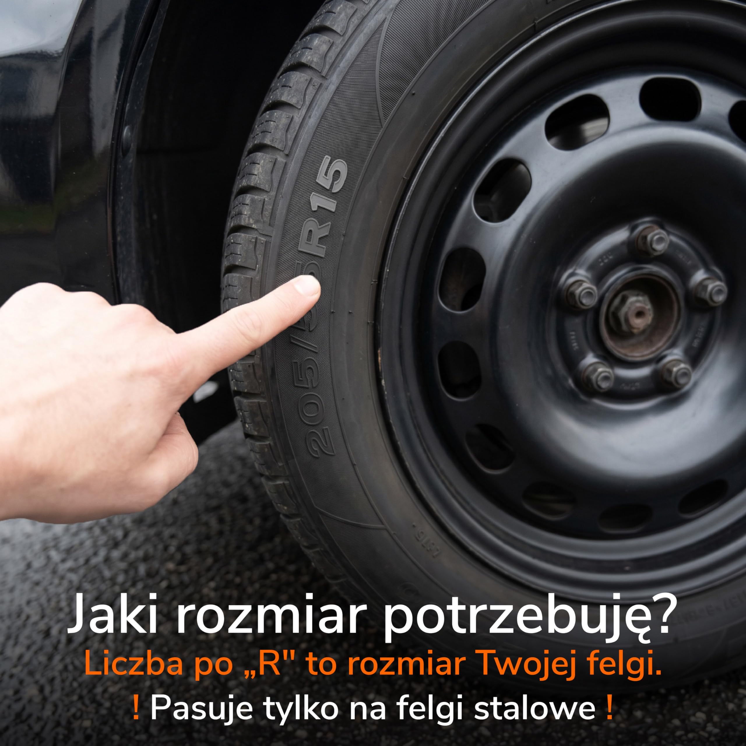 Upgrade4cars Kołpaki na koła 15 cali, czarne, srebrne, zestaw 4 sztuk, uniwersalne kołpaki do felg stalowych, wytrzymałe kołpaki z tworzywa sztucznego ABS, osłona felg samochodowych R15