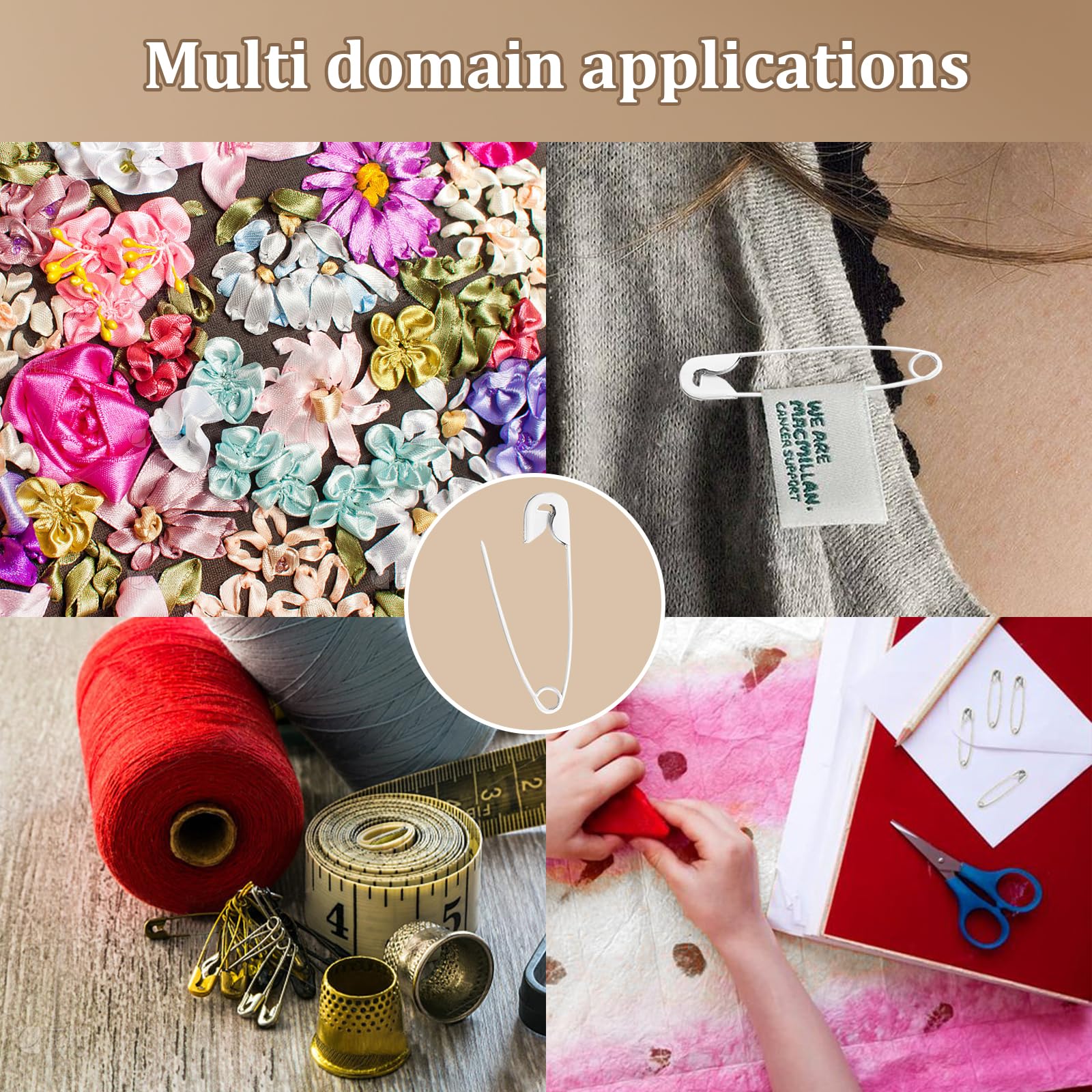 250 Alfileres De Seguridad Pequeños 19 Mm - Ideales Para Costura, Manualidades, Joyería DIY Y Fijación De Ropa, Color Blanco