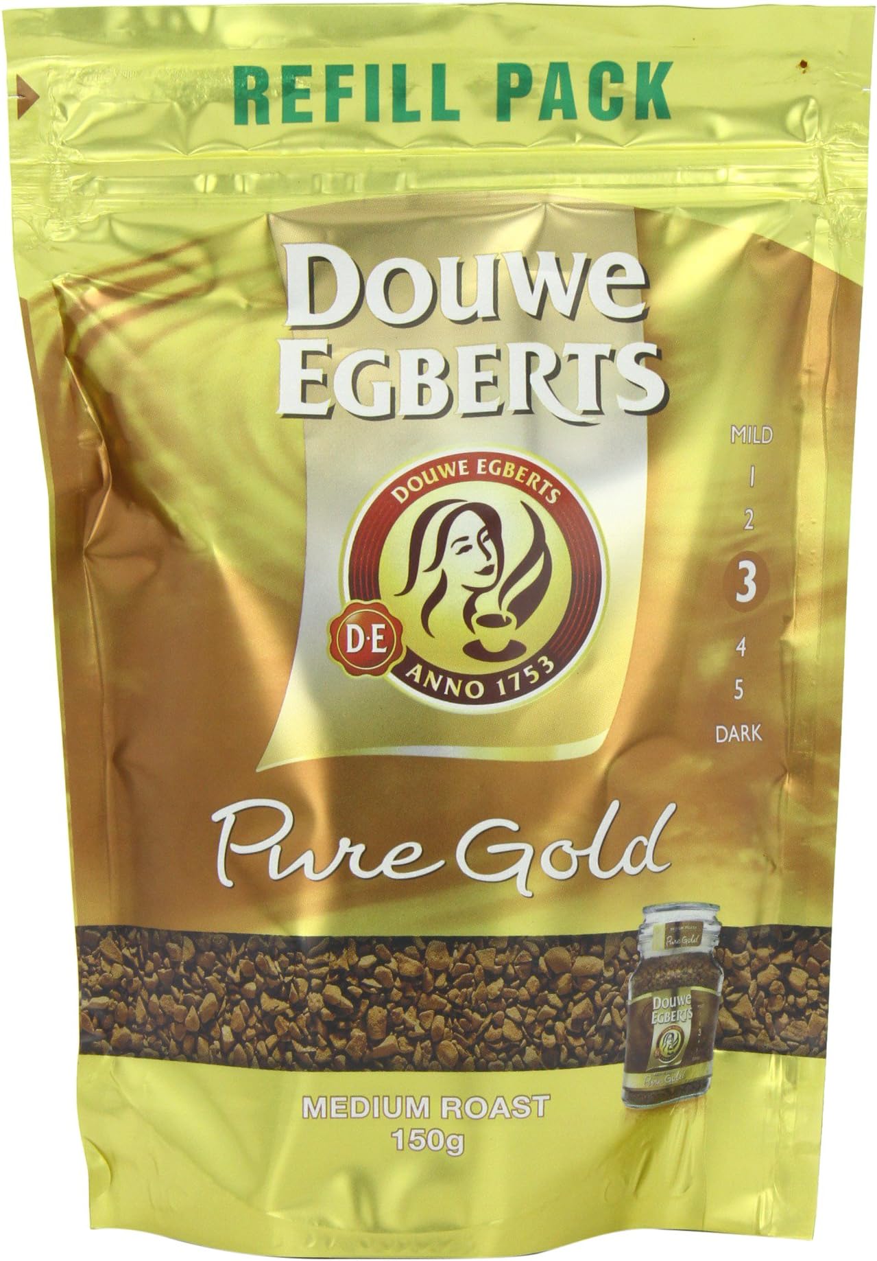 Pure Gold Instant Coffee Refill 150 g (Pack of 3)