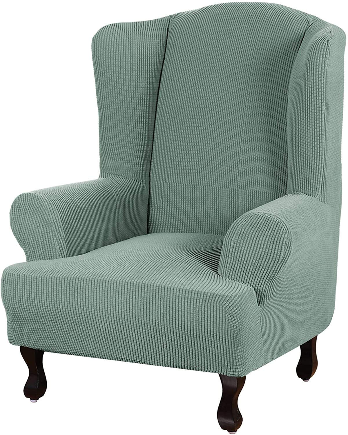 Funda elástica para silla de ala elegante para protección de salón familiar