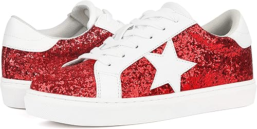 Miniatura 6 de Party Zapatos deportivos con diseño de estrella, para mujer, con cordones y caña baja, cómodos y acolchados, para caminar