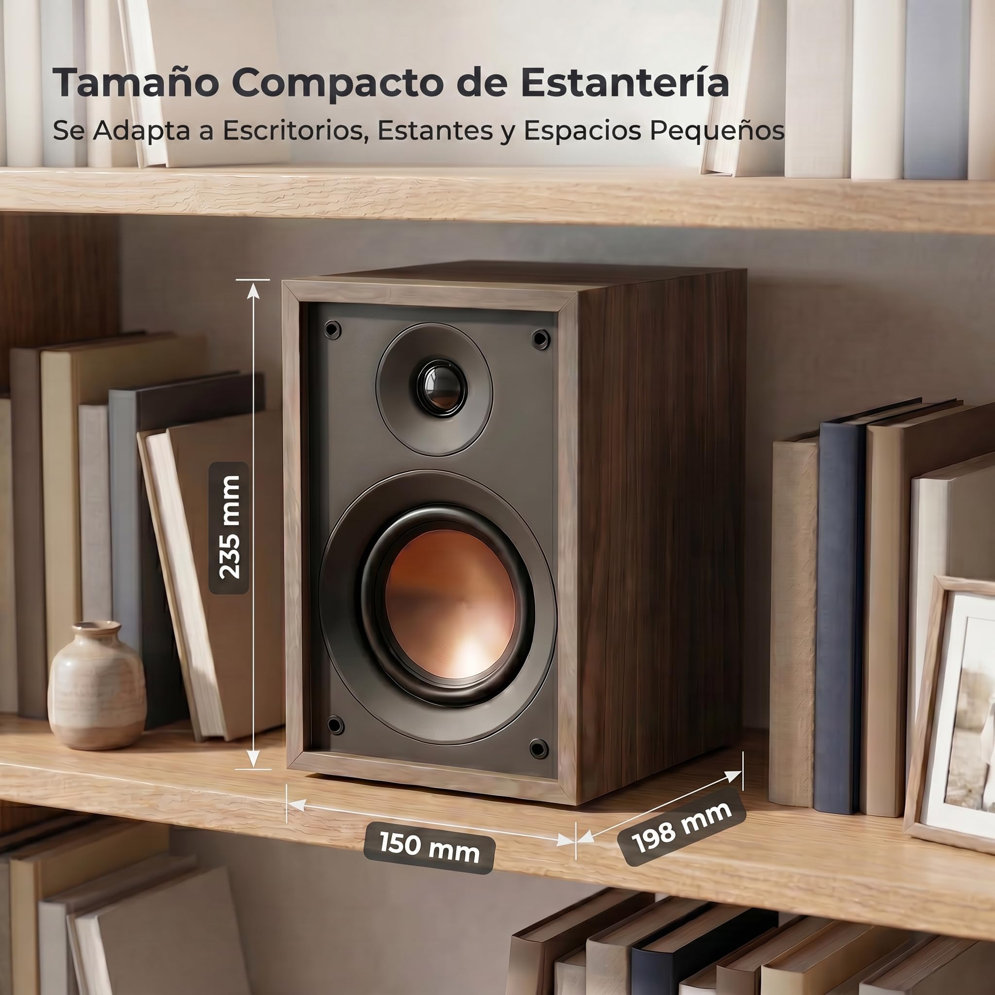 HiVi-Swans Oasis - Altavoces pasivos, altavoces de estantería de 2 vías para sonido envolvente estéreo de escritorio o cine en casa