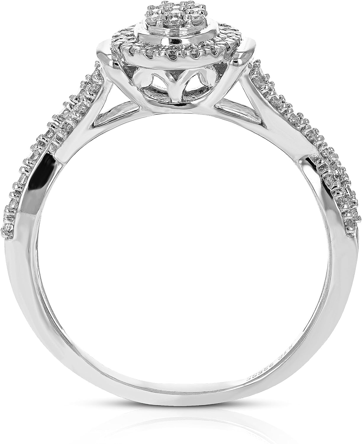 VIR JEWELS 1/3 cttw Lab Grown Diamond Ring in Sterling Silver image 3