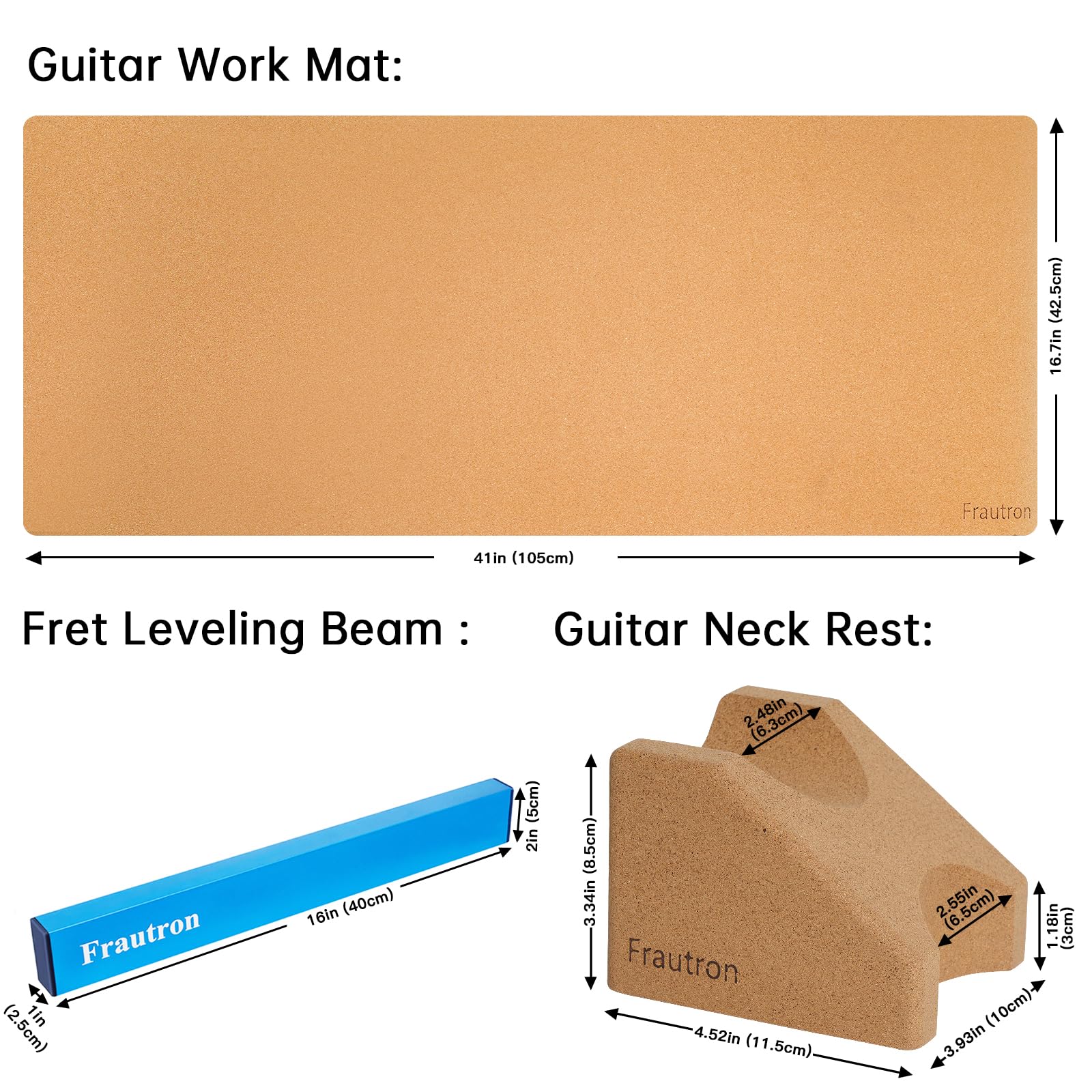 Amazon.com: Frautron Guitar Work Mat Kit, Fret Leveling Beam Kit