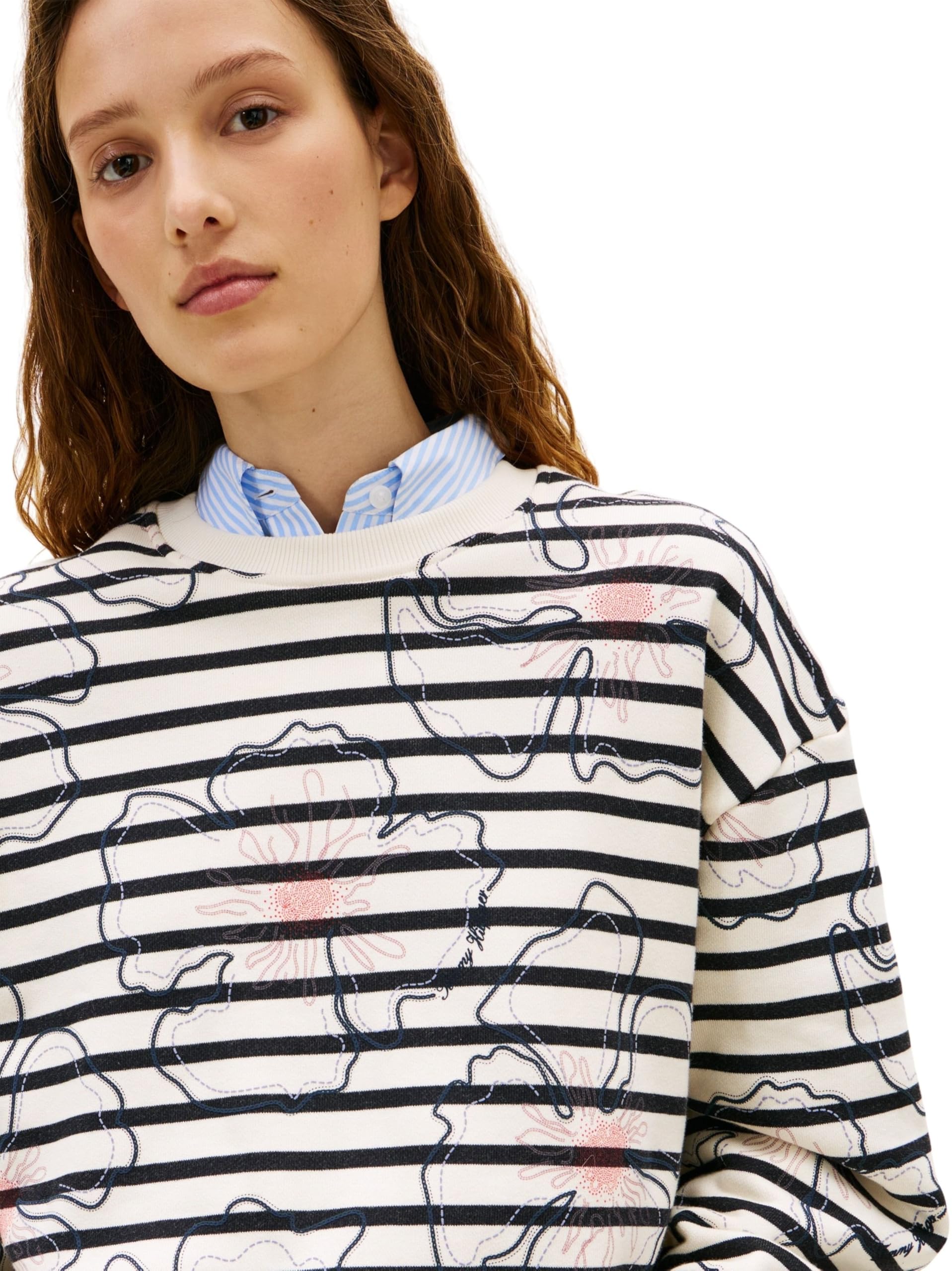 Tommy Hilfiger Flower Graphic Sweatshirt Ww0ww49627 Sudadera sin Botones Mujer (Pack de 1)