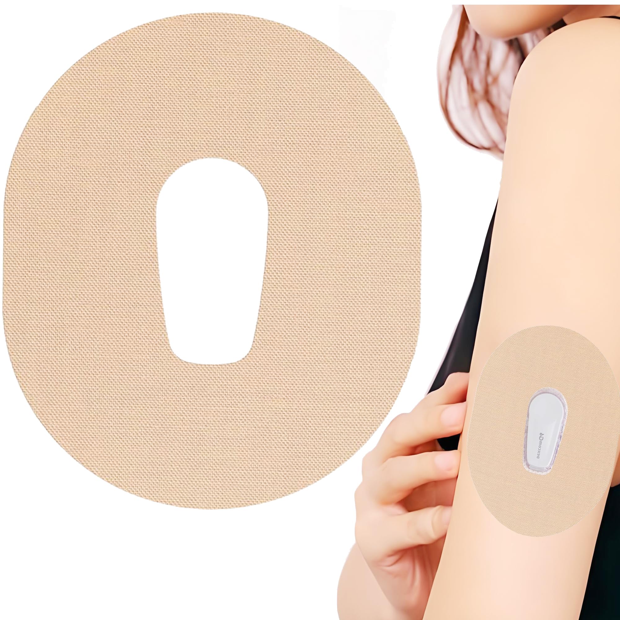 20 parches adhesivos para Dexcom G6 CGM: adhesivo impermeable y resistente al sudor de larga duración, cinta médica precortada, cubierta para sensor de glucosa continua, color beige