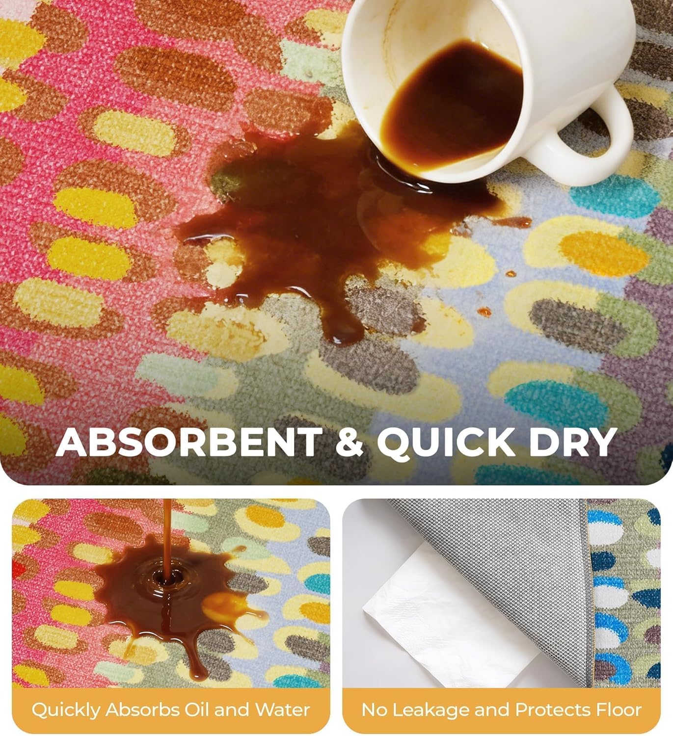 jxgzyy Hallway Runner Rugs, Washable Soft Kitchen Carpet Runners 2'2''*4', Non-Slip Indoor Low Pile Throw Entry Foyer Mat for Bedroom Laundry Room Entrance Living Room Bathroom