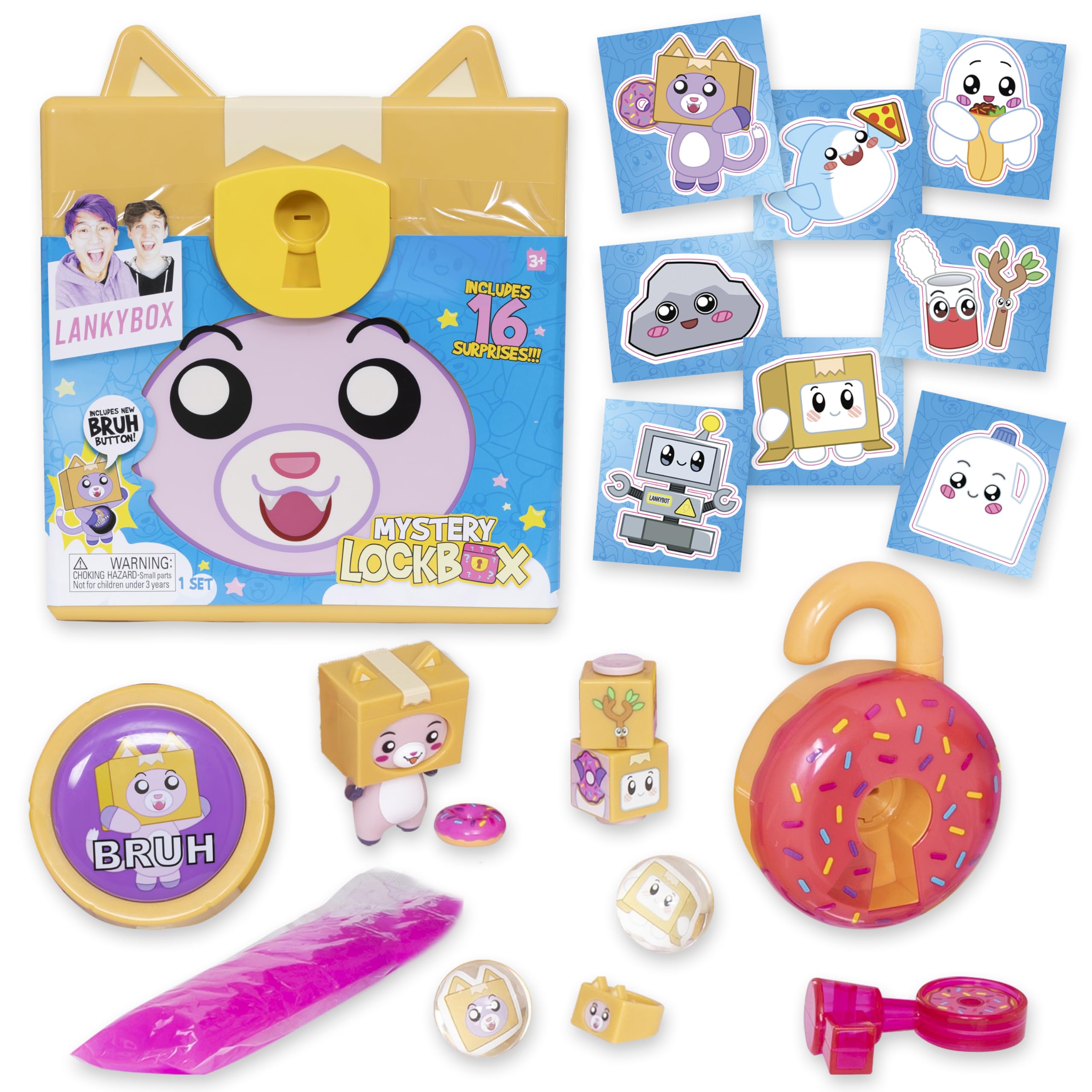 LankyBox Foxy Mystery Lock Box with 16 Surprises, Interactive