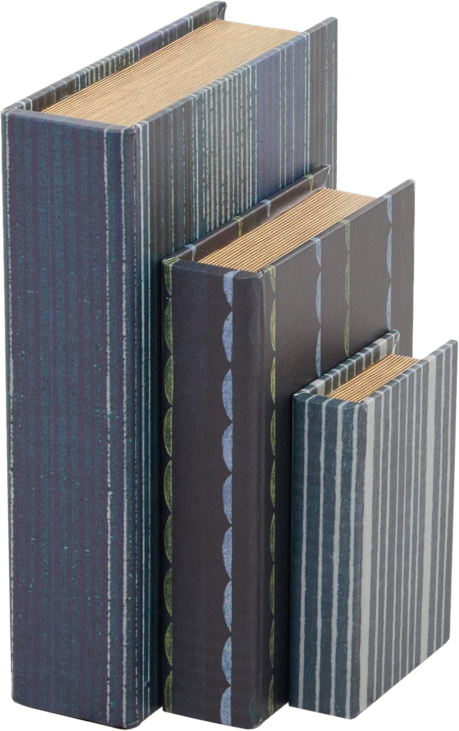 Deco 79 Faux Leather Decorative Box Faux Storage Book Book Shaped Boxes with Varying