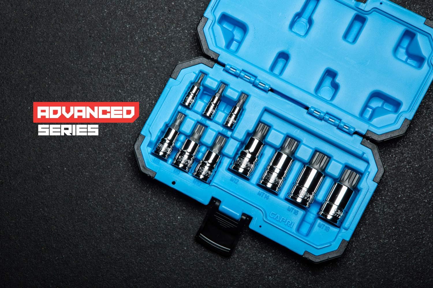 Capri Tools XZN Triple Square Spline Bit Socket Set, Metric, 10-Piece