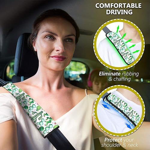 Miniatura 5 de YR Paquete de 2 almohadillas para cinturón de seguridad de automóvil, fundas universales para cinturón de seguridad de automóvil, fundas de correa