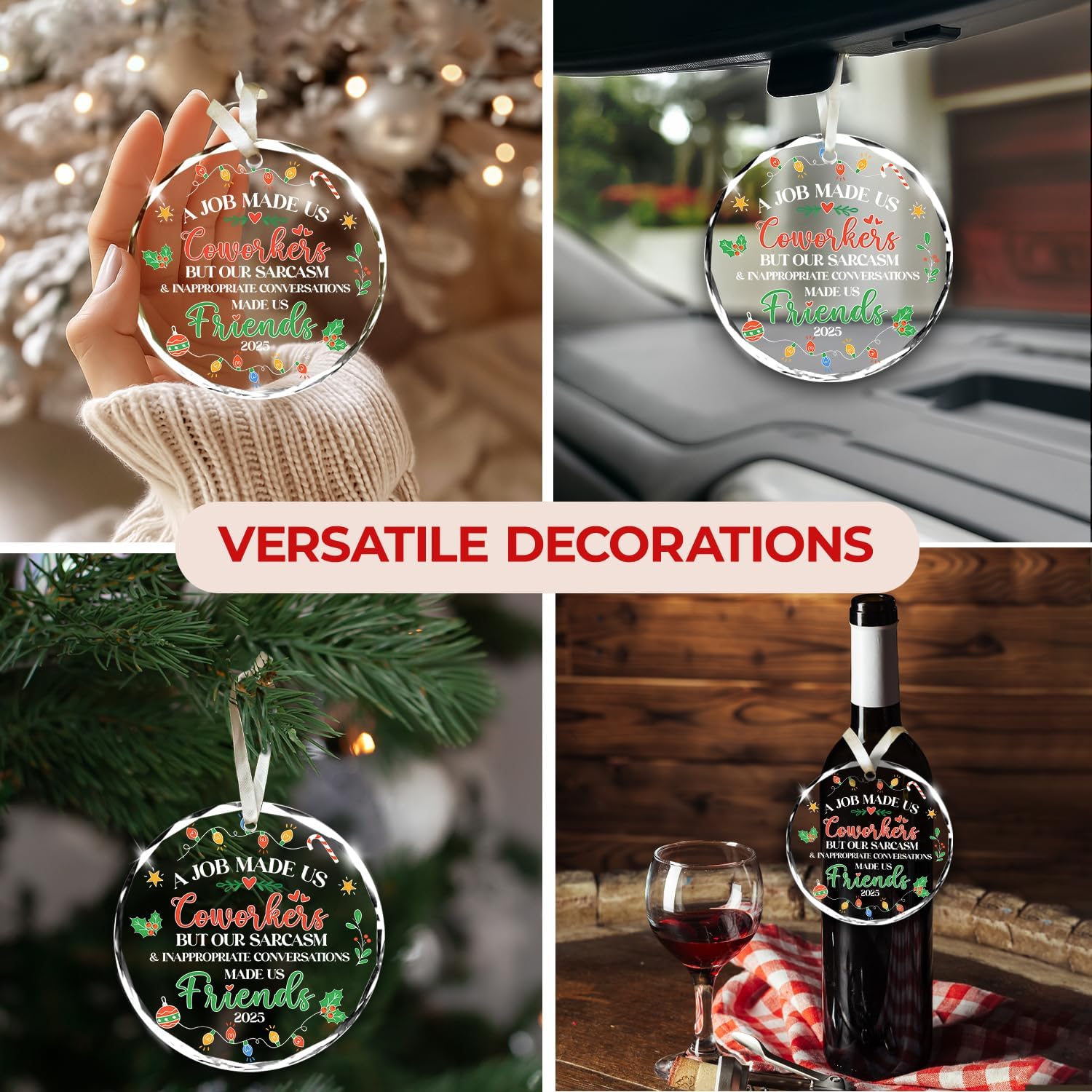 NewEleven Galentines Day Gifts for Coworkers - Appreciation Present, Coworker Ornament, Thank You Gifts for Coworkers - Coworker Ornaments for Colleagues, Leader, Friends - Galentines Day Ornaments - Image 5