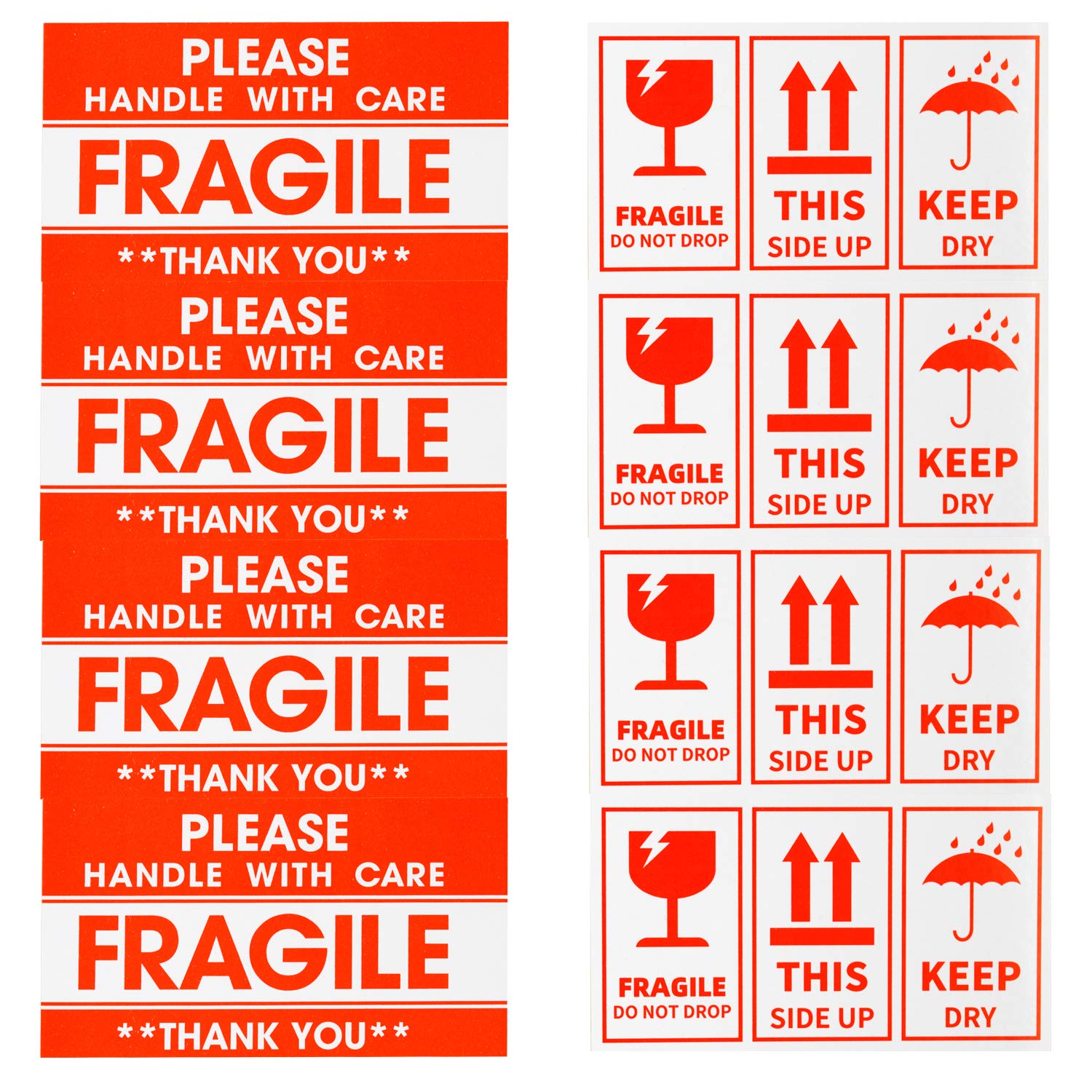 Manico In Vetro Fragile Con Adesivi Per La Cura Etichette