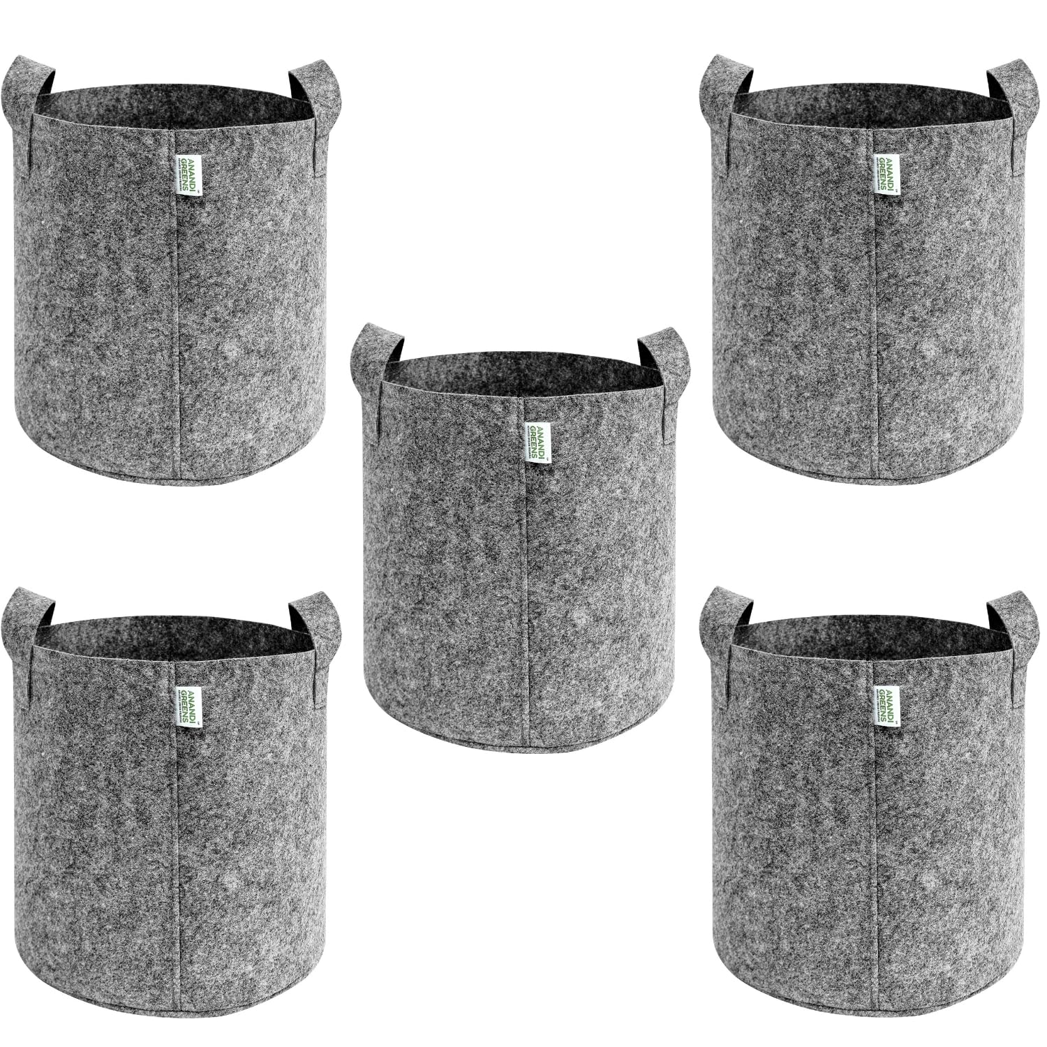 Anandi Greens 400 GSM Eco-Friendly Geo Fabric Plant Grow Bag Suitable for Terrace and Flowers Vegetable Gardening Light Grey, 10x10 INCH Pack of 5 (B0C4FGZWJF) Amazon Price History, Amazon Price Tracker
