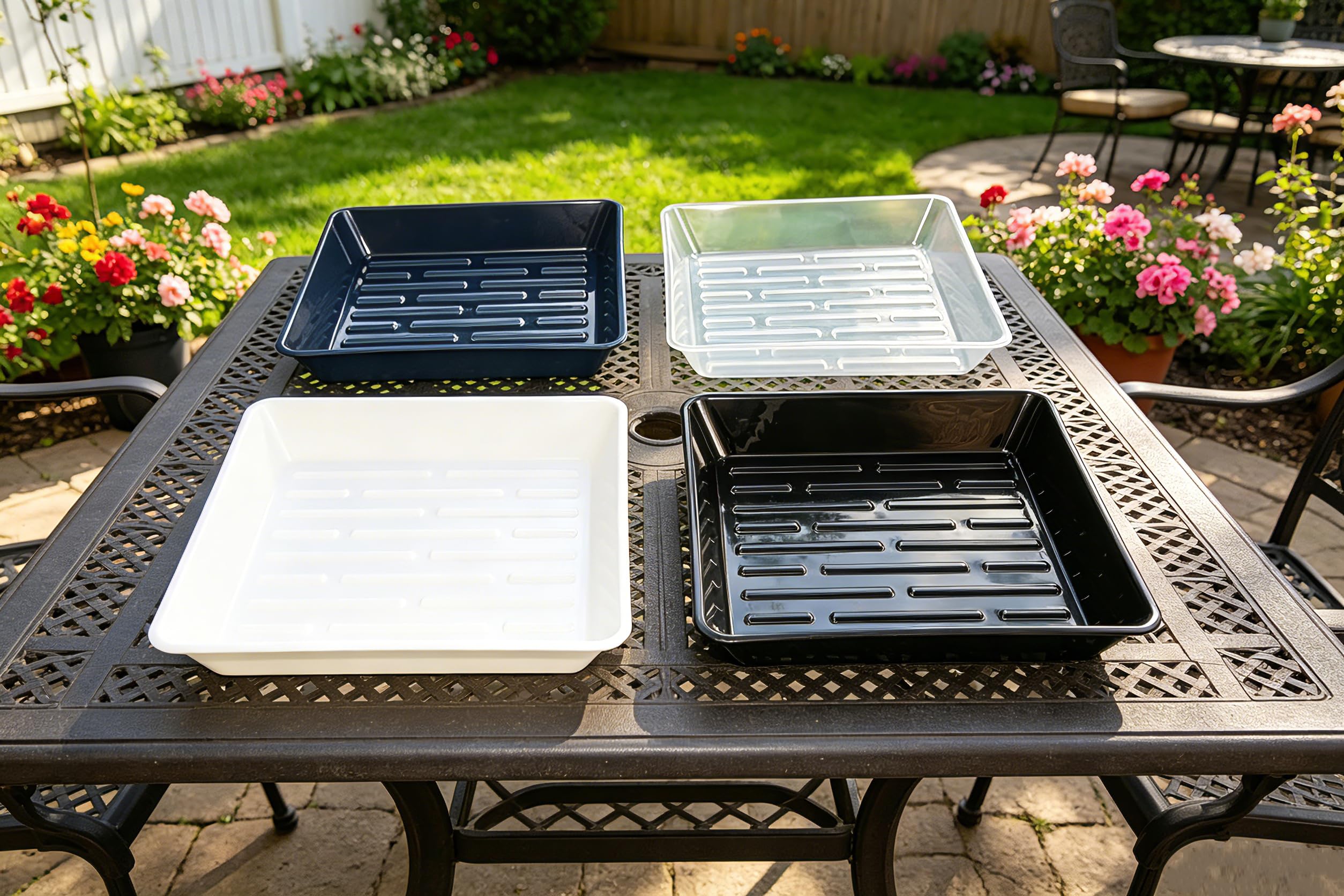 Plant Saucers - 6 Pack 10 Inch Drainage Trays -8 Plant Saucers - 6 Pack 10 Inch Drainage Trays -8