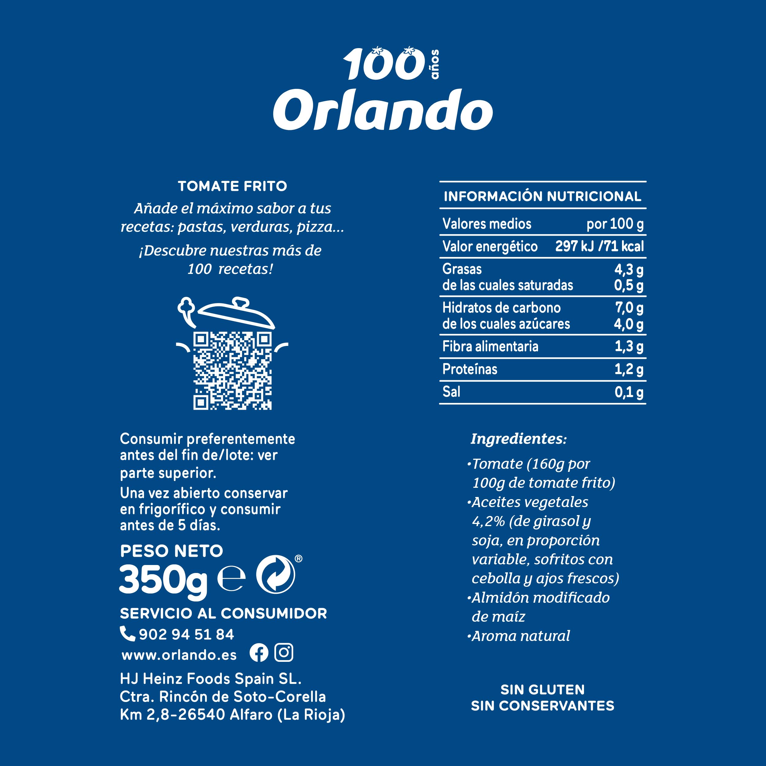 Orlando Tomate Frito 0,0 Brik 350g