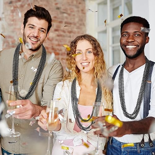 Miniatura 4 de 120 cuentas de Mardi Gras, collar de cuentas de 33 pulgadas, accesorios de Mardi Gras, collares de disfraz de fiesta para mujeres y hombres