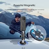 Magnetyczny uchwyt do Insta360 X5 metalowy magnes kierownicy 360 szybki uchwyt samochodowy adapter śrubowy 1/4 kompatybilny z Insta 360 X5 X4/Gopro Hero 13 12 dla DJI Action 5 Pro Pocket 3/AKASO