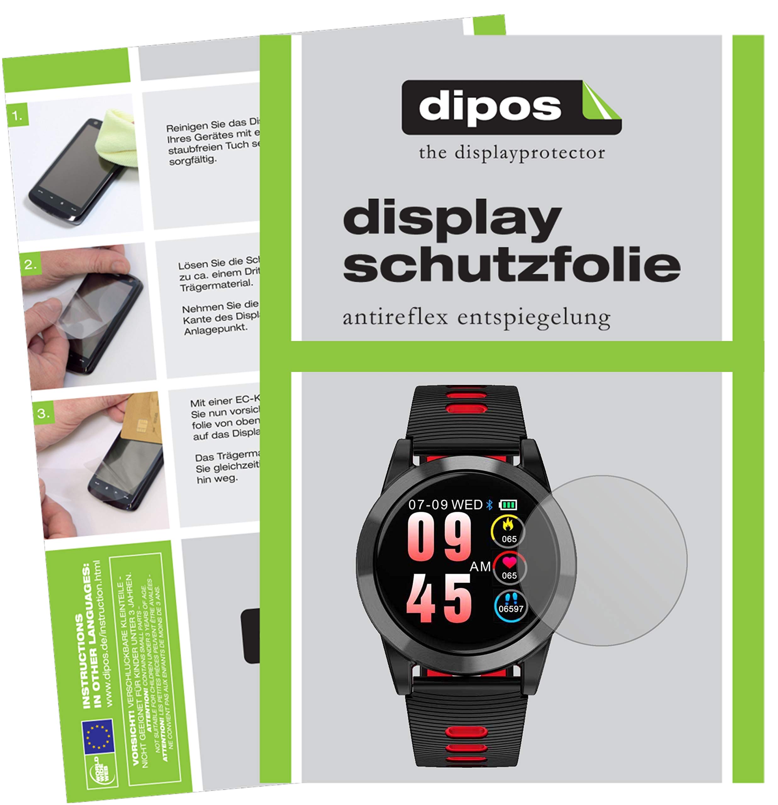diposI 6x Screen Protector matte compatible with OOOUSE R15 Smartwatch Protection Films