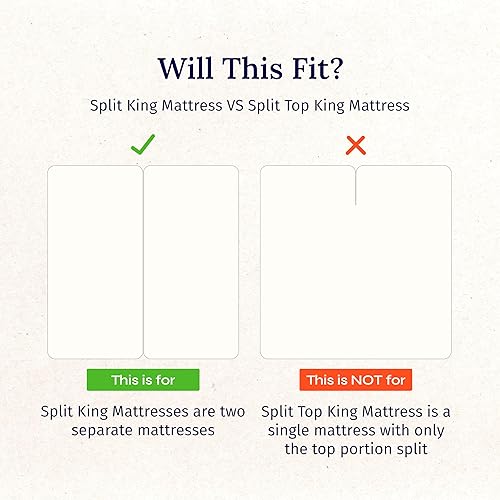 Miniatura 3 de California Design Den - Juego de sábanas de tamaño King dividido 100% algodón, 600 hilos, tejido satinado suave y transpirable, para cama ajustable,