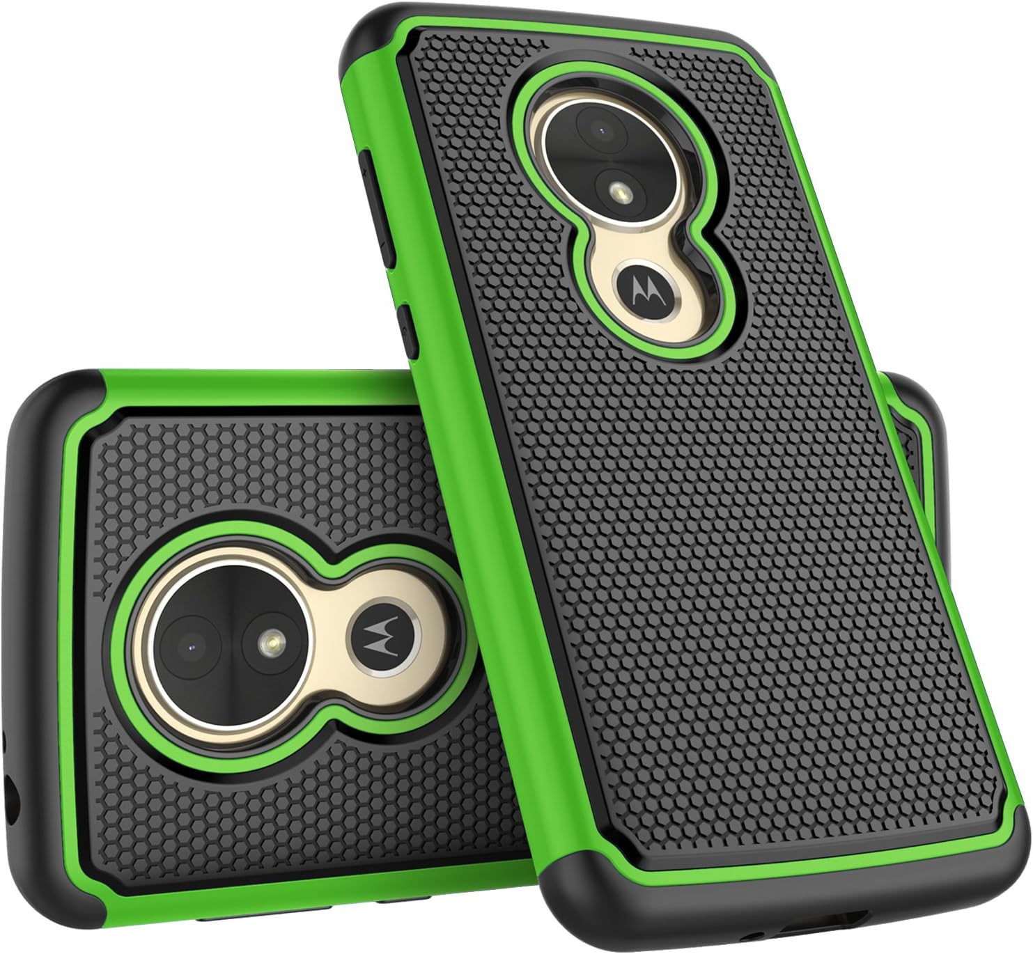 Tekcoo for Moto E5 Play Case,Motorola Moto E5 GO/Moto E5 Cruise Cute Case, [Tmajor] Shock Absorbing [Green] Hybrid Rubber Silicone & Plastic Scratch Resistant Bumper Grip Sturdy Hard Cases Cover