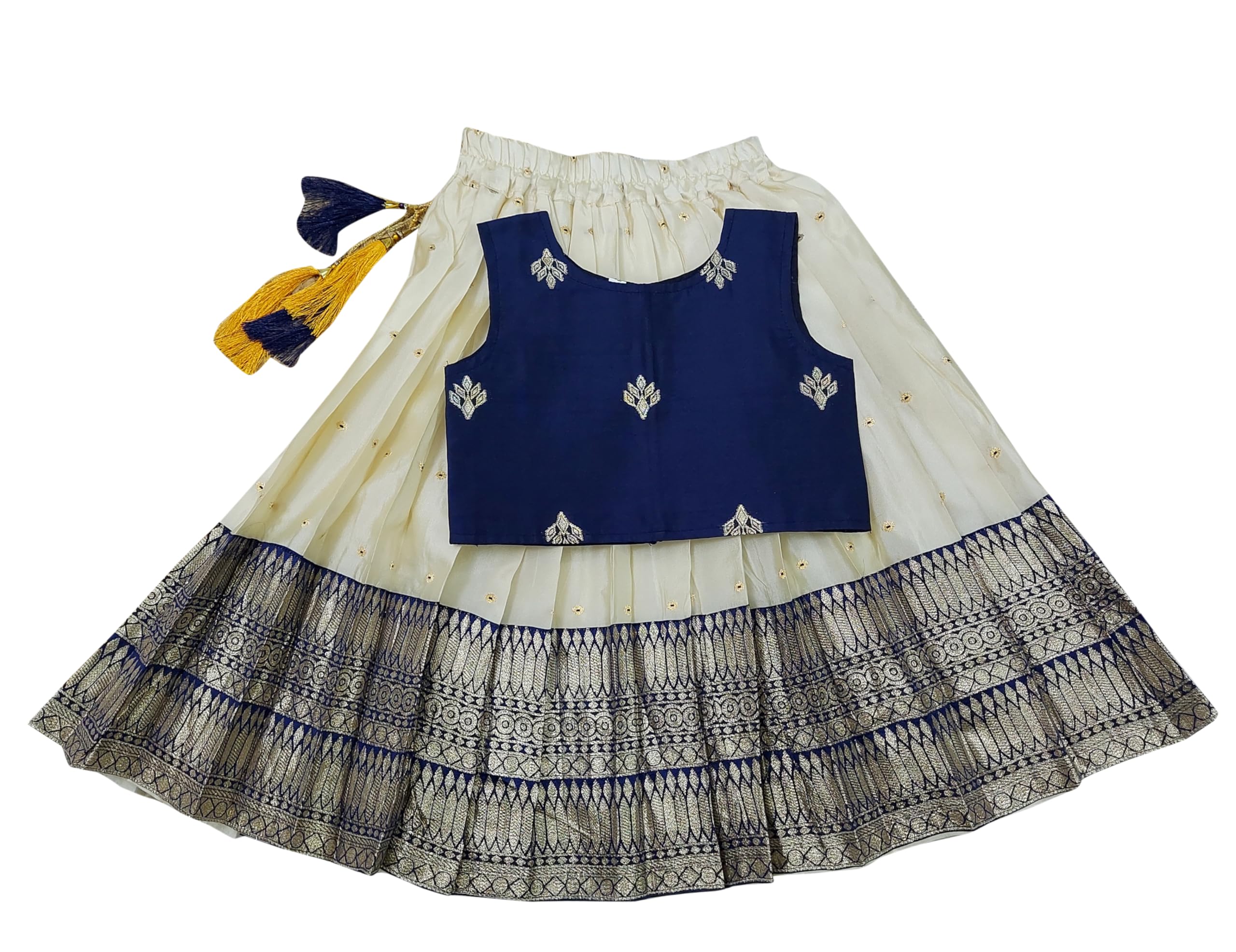 FELIZ THE DESIGNER STUDIOBaby Girl's Readymade South Indian Pattu Pavadai Lehenga Choli For Kid's
