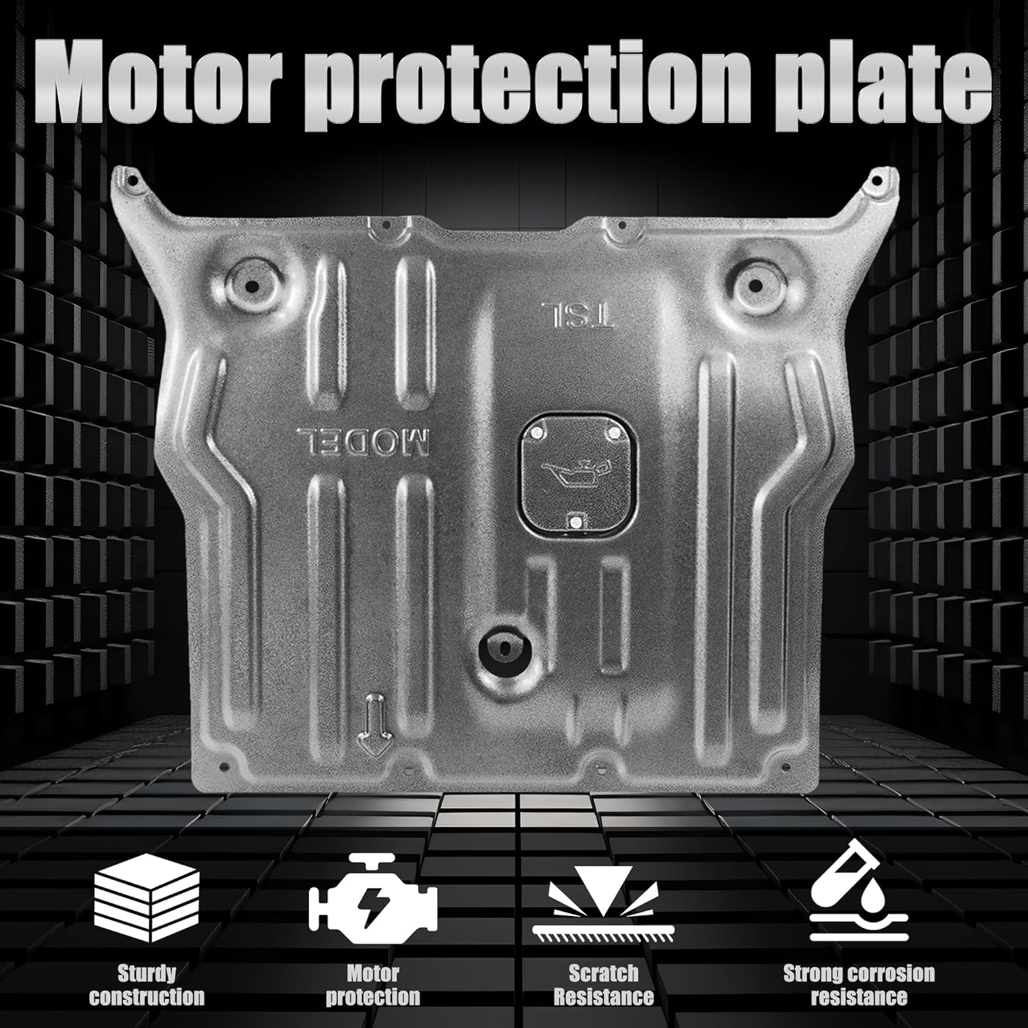 Front Skid Plate Fits for Tesla Model 3 2017-2024 for Tesla Model Y 2020-2024 Guard Plate Under Engine Guard Cover Chassis Protects The Bottom Battery 2018 2019 2020 2021 2022 2023