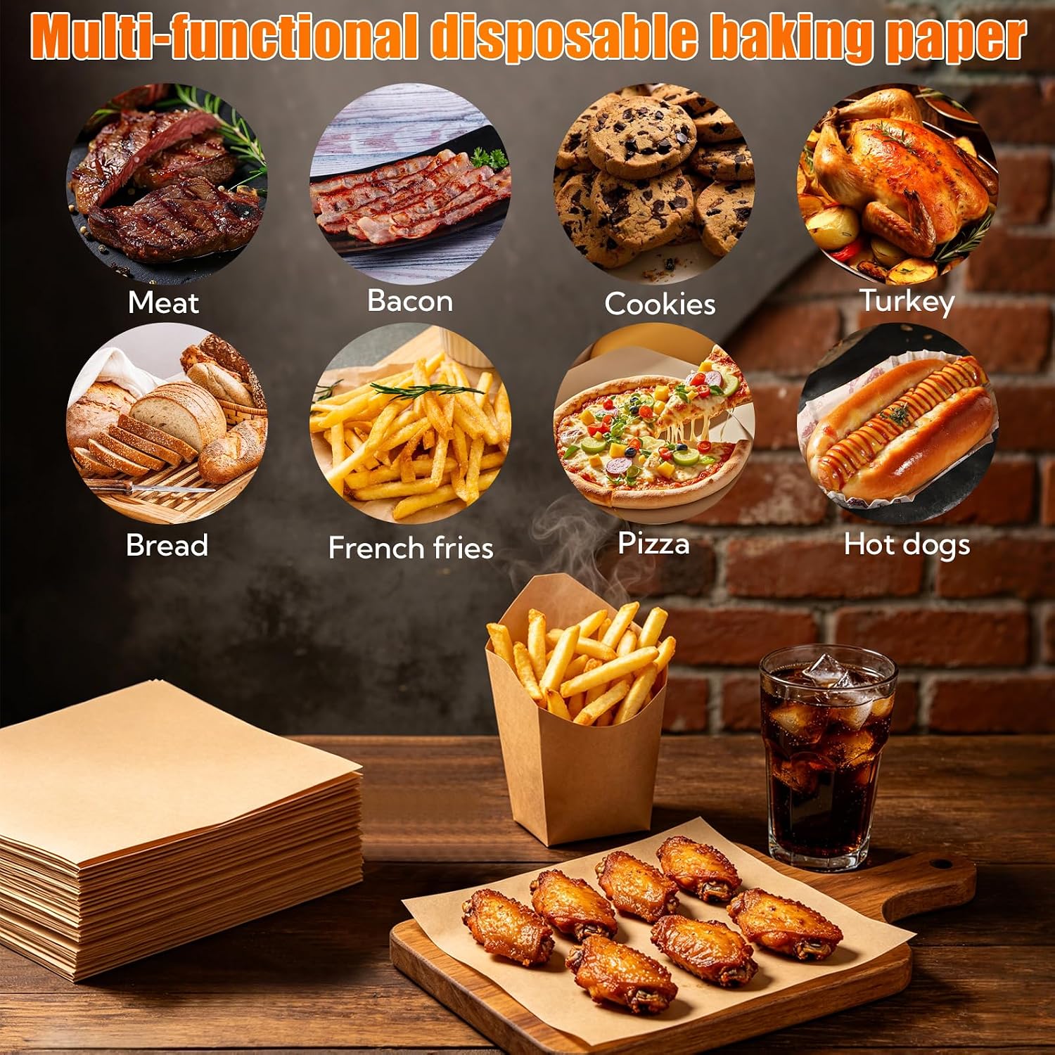 500 Pack Parchment Paper Sheets, Disposable Air Fryer Liners,12 Inch Air Fryer Parchment Paper, Non Stick High Heat Resistance up to 250°F, for Baking, Air Fryer, Flip Up Toaster Oven
