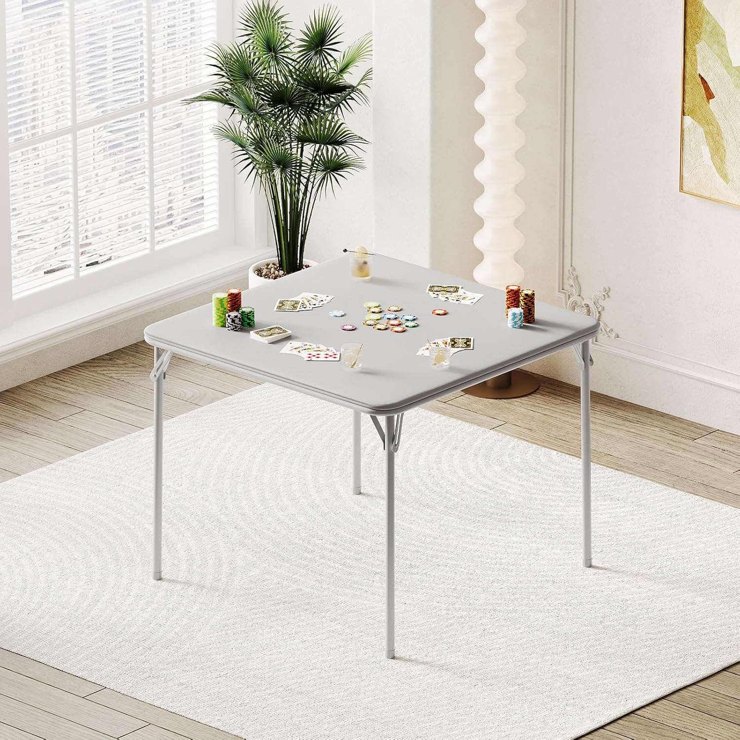 Folding Card Table, Portable Lightweight Foldable Table for Indoor Outdoor Use, Dining, Camping, Parties