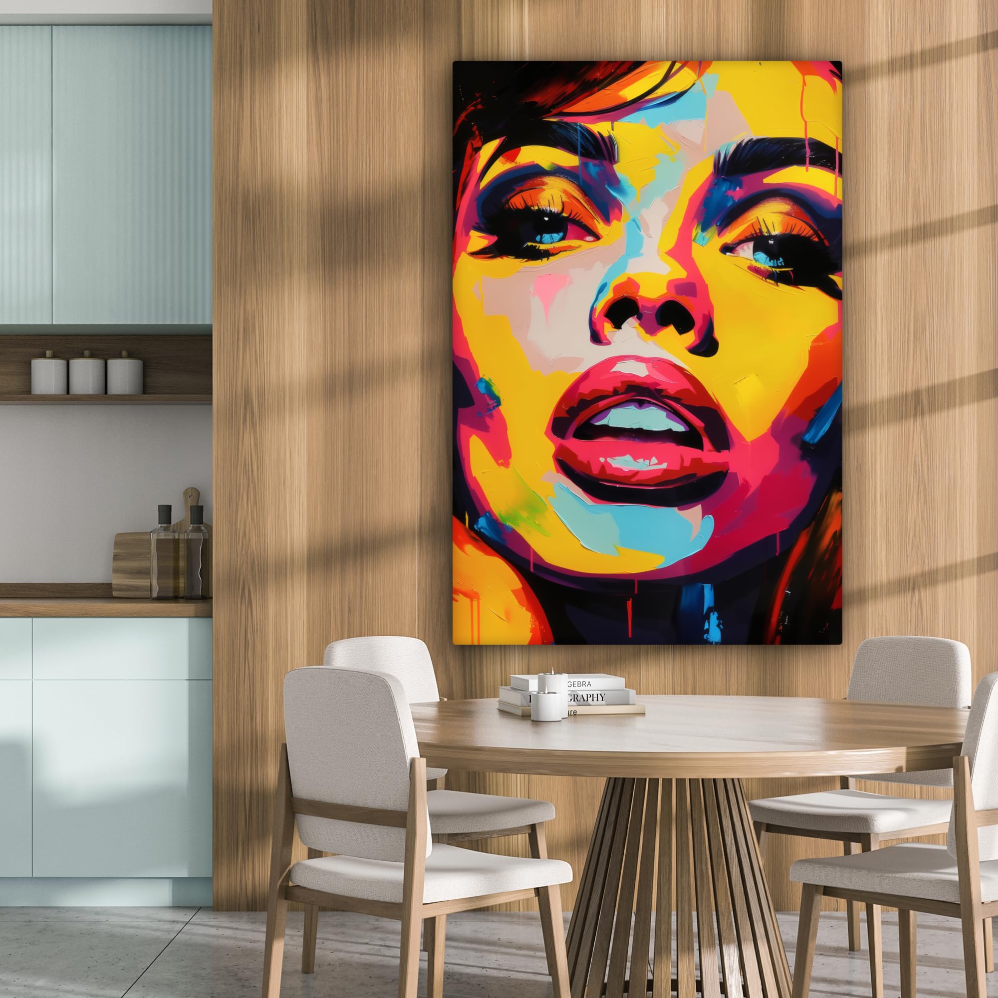MuchoWow© Quadri Moderni Soggiorno 80x120 cm Poster Da Parete Decorazioni Muro Salotto Quadro Grande Foto Con Cornice Stampe Su Tela Camera Da Letto Donna - Volto - Vivace