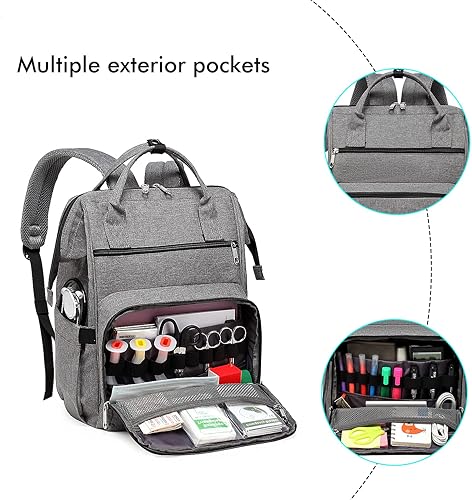 Miniatura 10 de Gatycallaty Mochila para enfermera, Negro-Gris, Mochila para enfermera